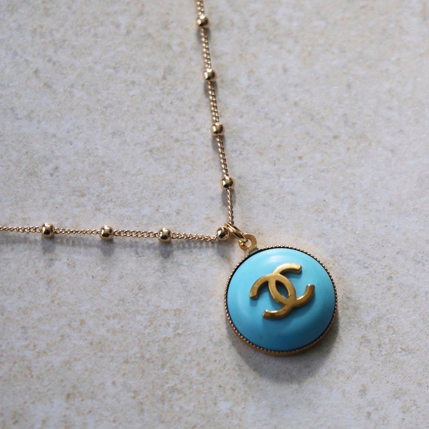 COLLIER UPCYCLÉ | BLEU FLASHY