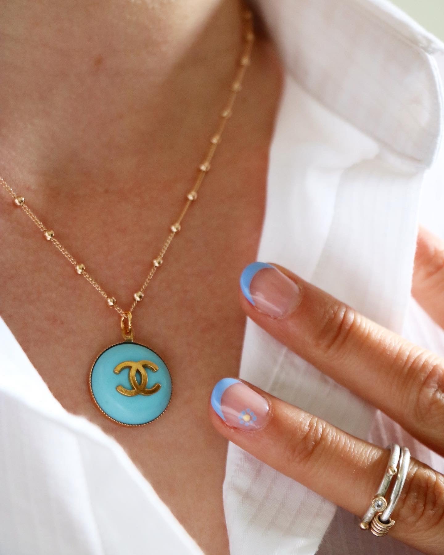 COLLIER UPCYCLÉ | BLEU FLASHY