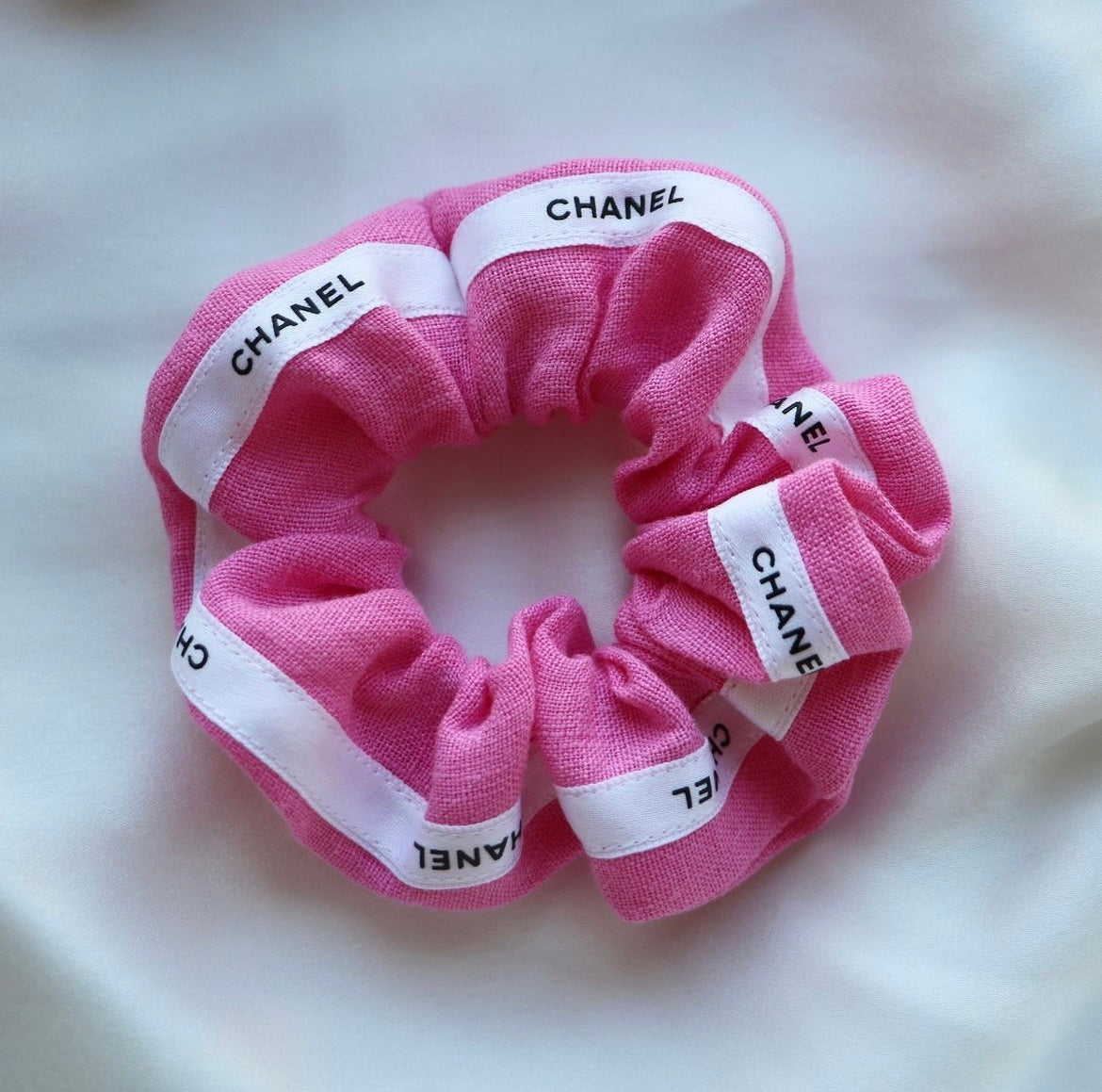 CHOUCHOU UPCYCLÉ | ROSE FLASHY 100% LIN