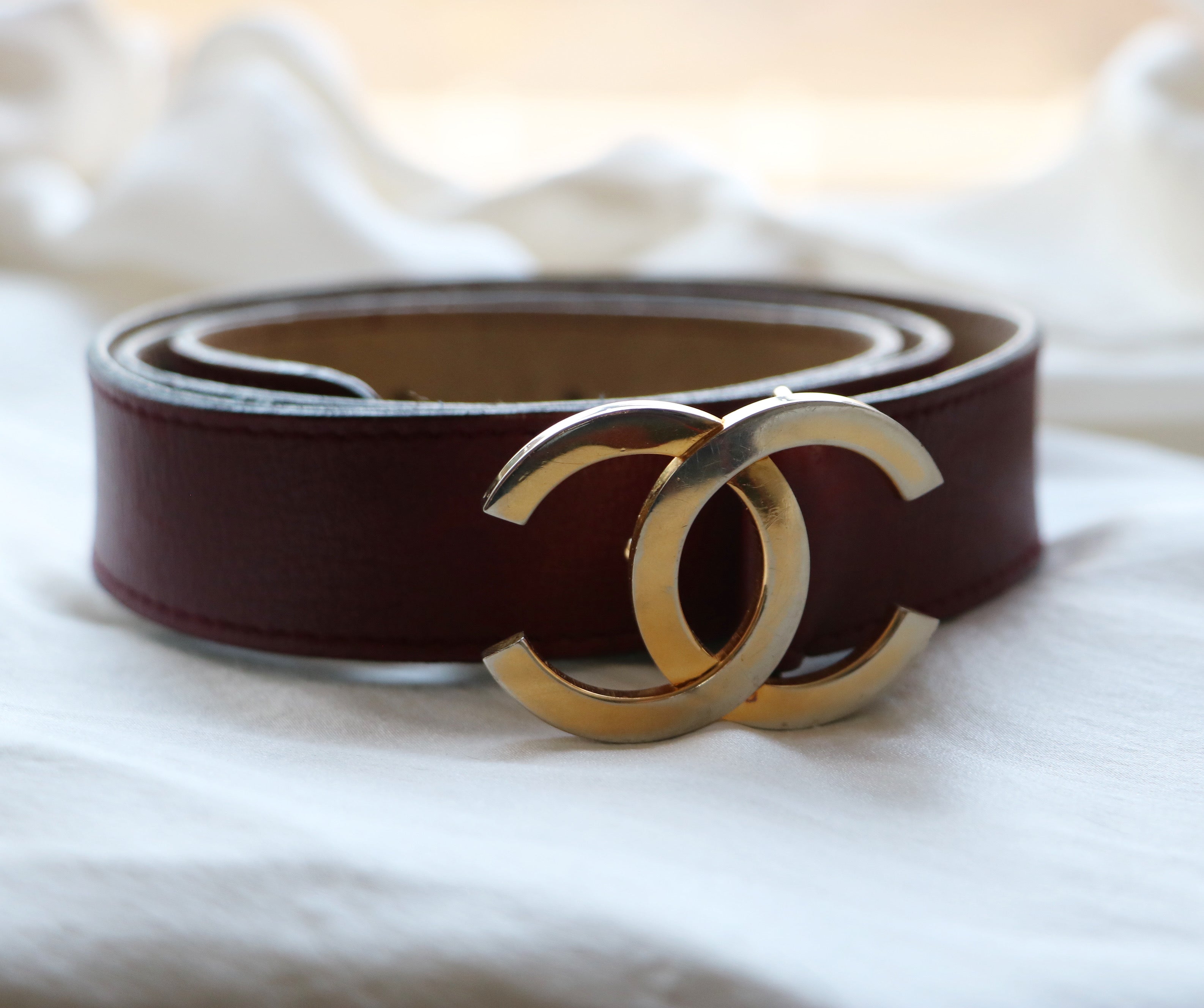 CEINTURE CHANEL VINTAGE | BORDEAUX T75/85