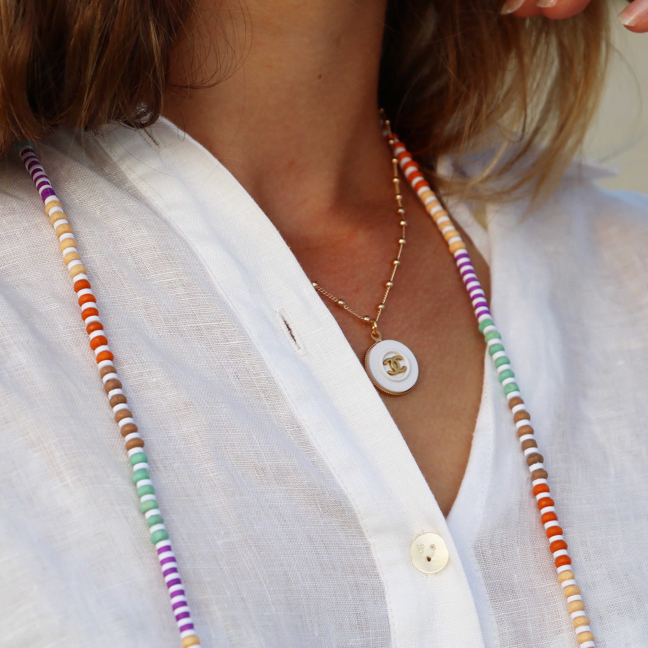 COLLIER UPCYCLÉ CHANEL | BLANC N°1