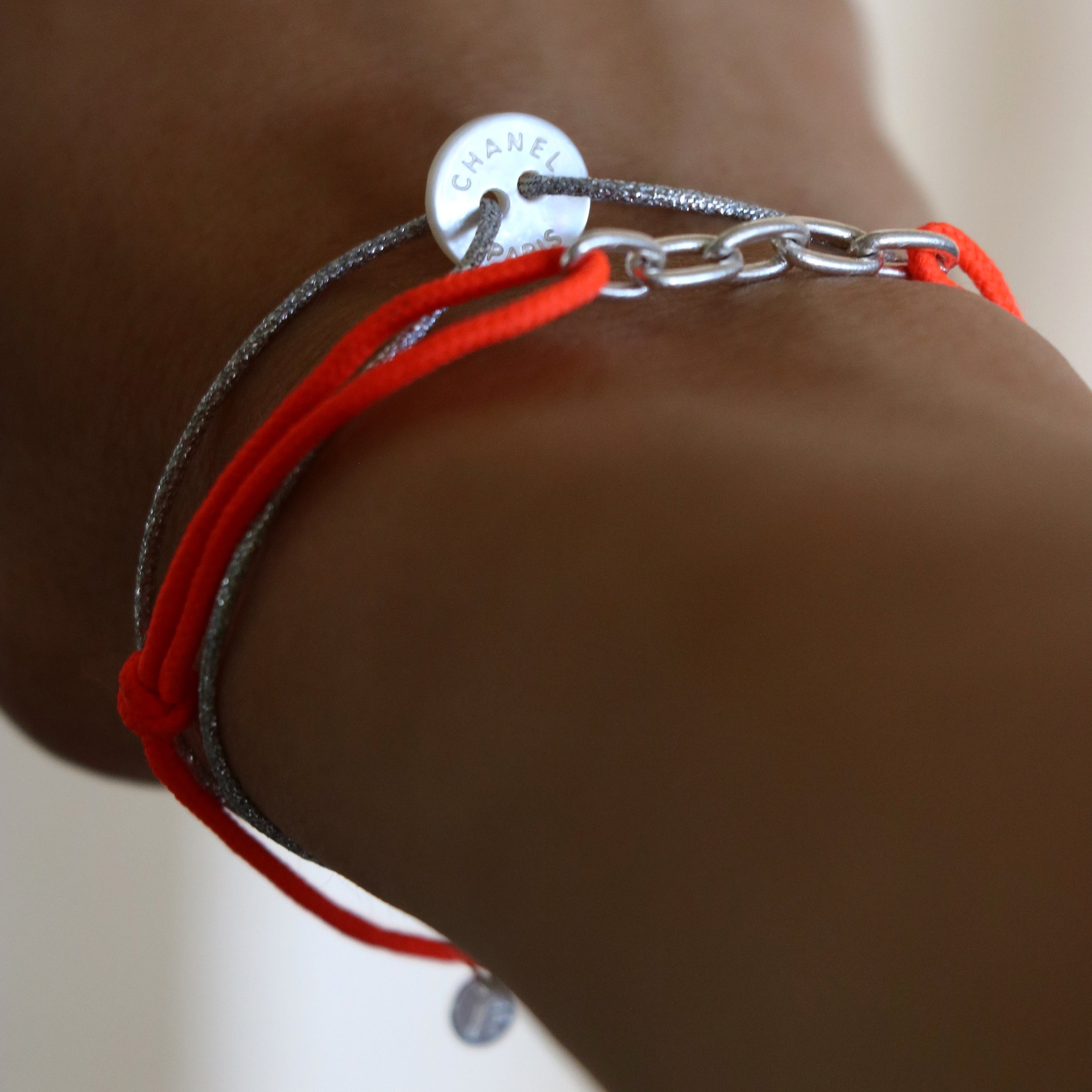 BRACELET CORDON UPCYCLÉ CHANEL | NACRE N°4