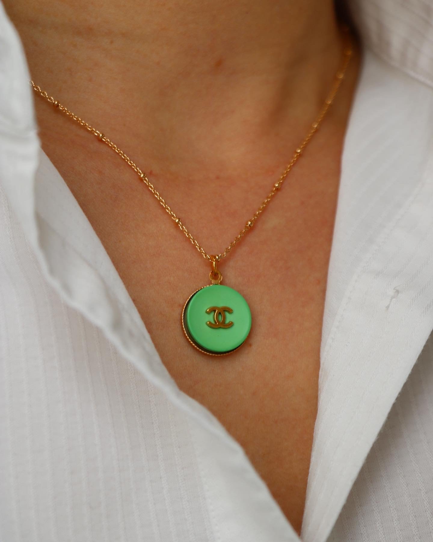 COLLIER UPCYCLÉ | VERT FLASHY