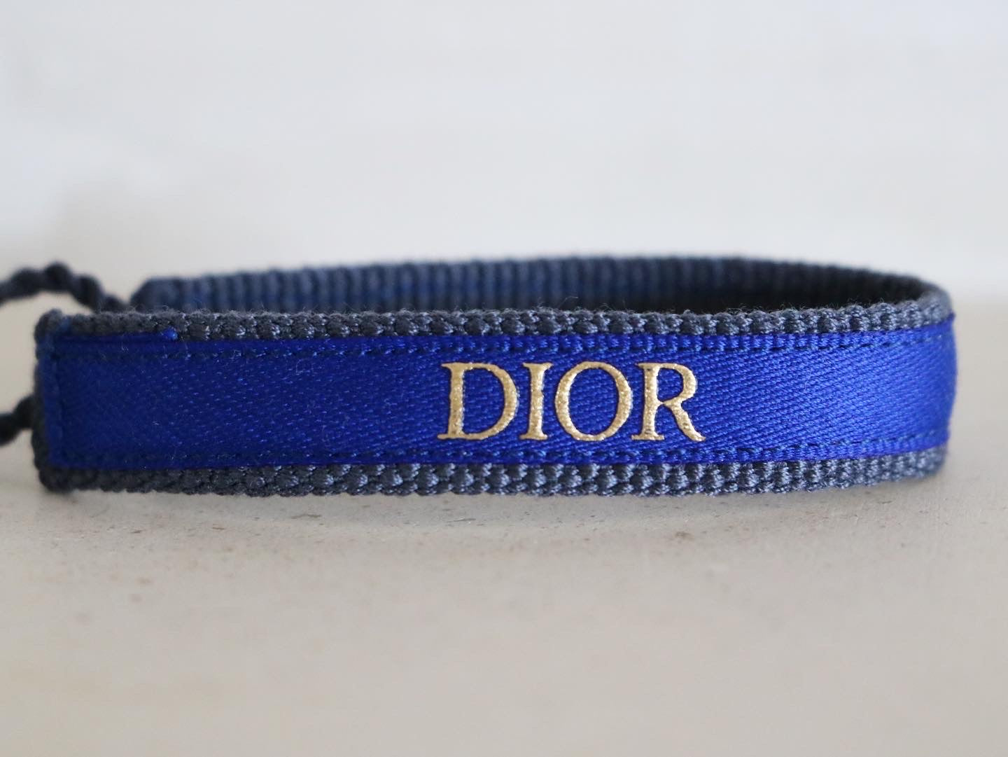 BRACELET TISSÉ UPCYCLÉ DIOR | BLEU & DORÉ