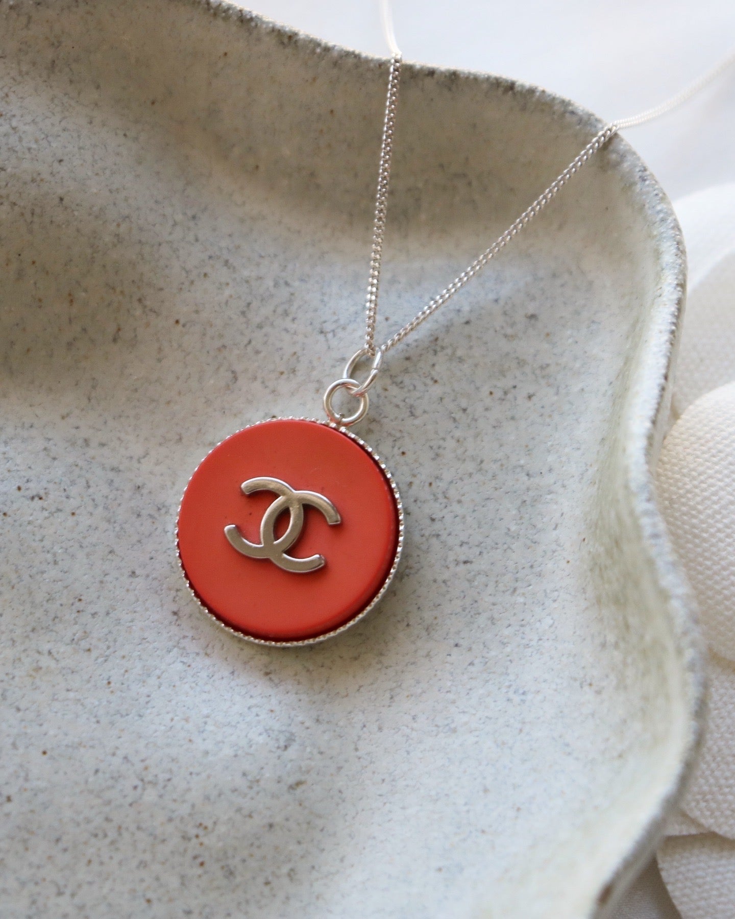 COLLIER UPCYCLÉ ARGENT 925 | ROUGE ORANGÉ