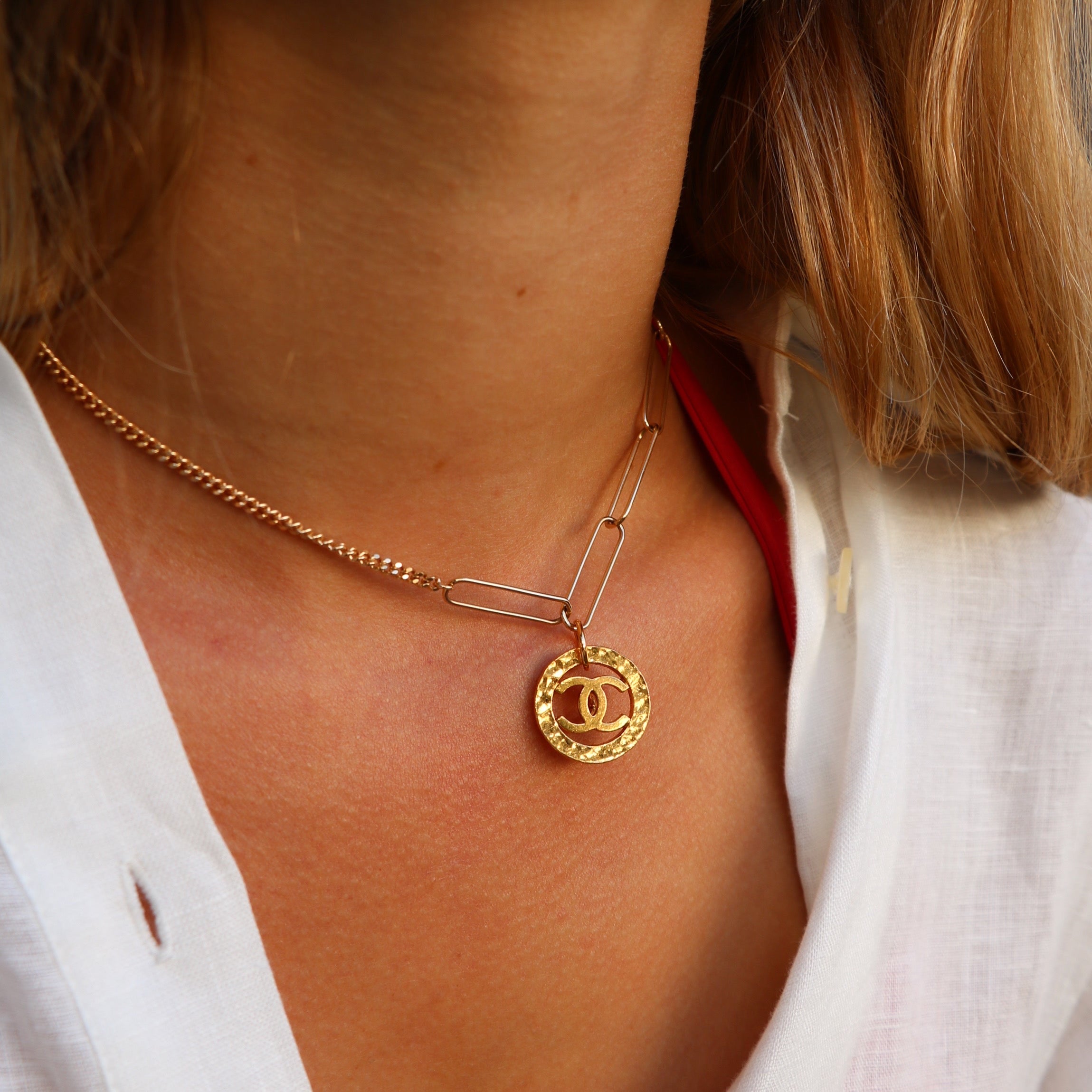 COLLIER UPCYCLÉ | MARTELÉ BI-CHAÎNE