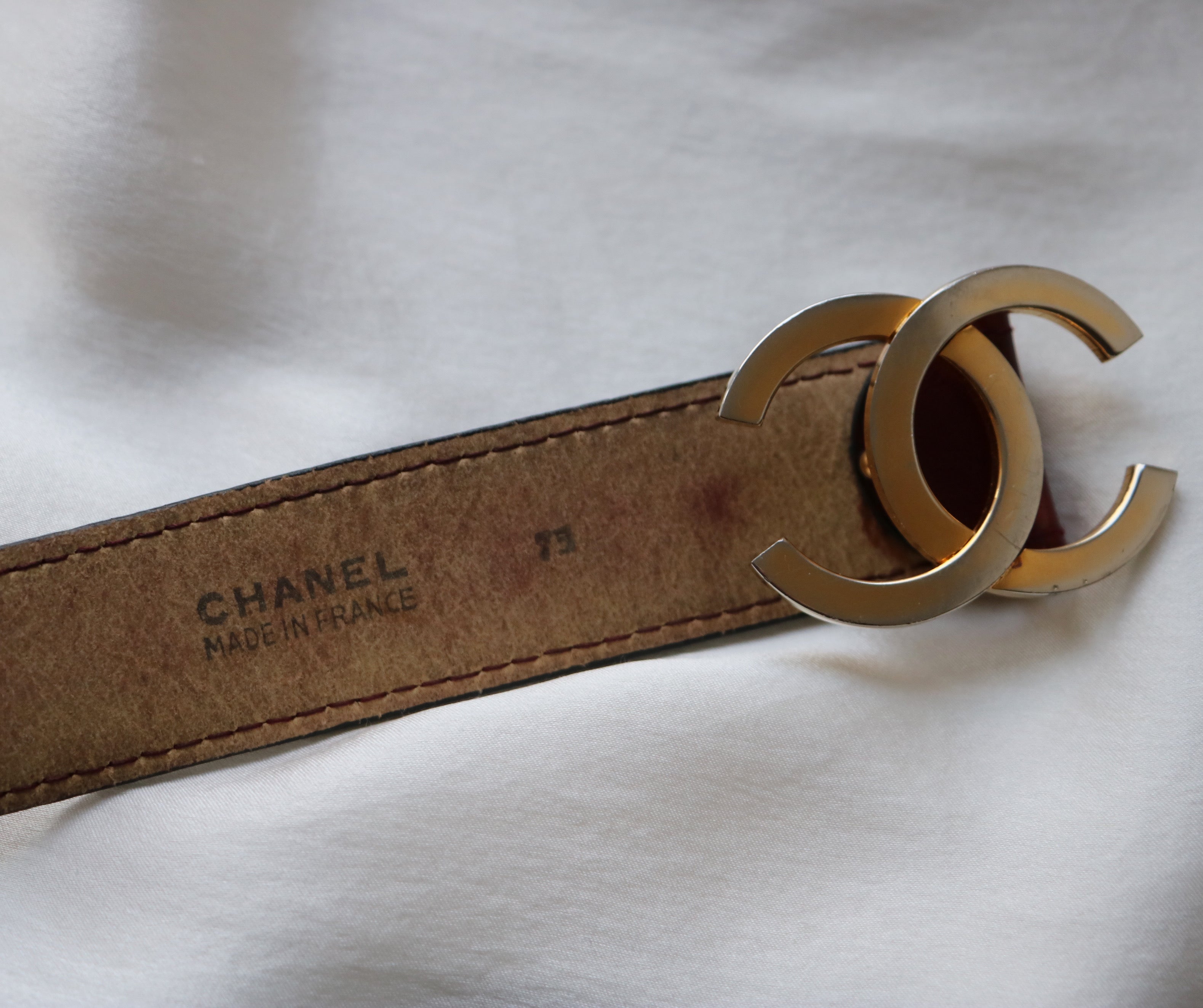 CEINTURE CHANEL VINTAGE | BORDEAUX T75/85