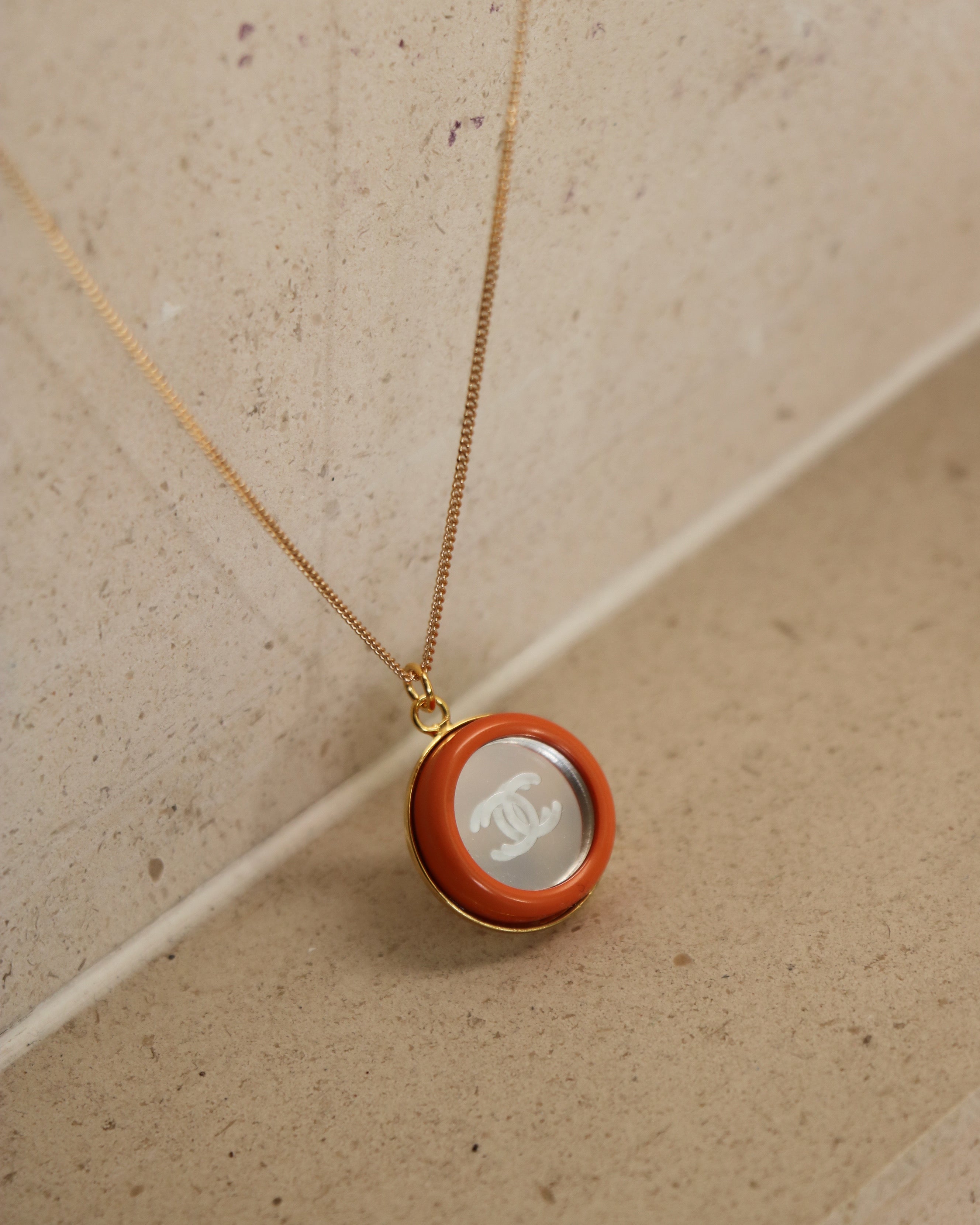 PROMO DE FOLIE 🔥 COLLIER UPCYCLÉ RARE | "MIROIR" ORANGE