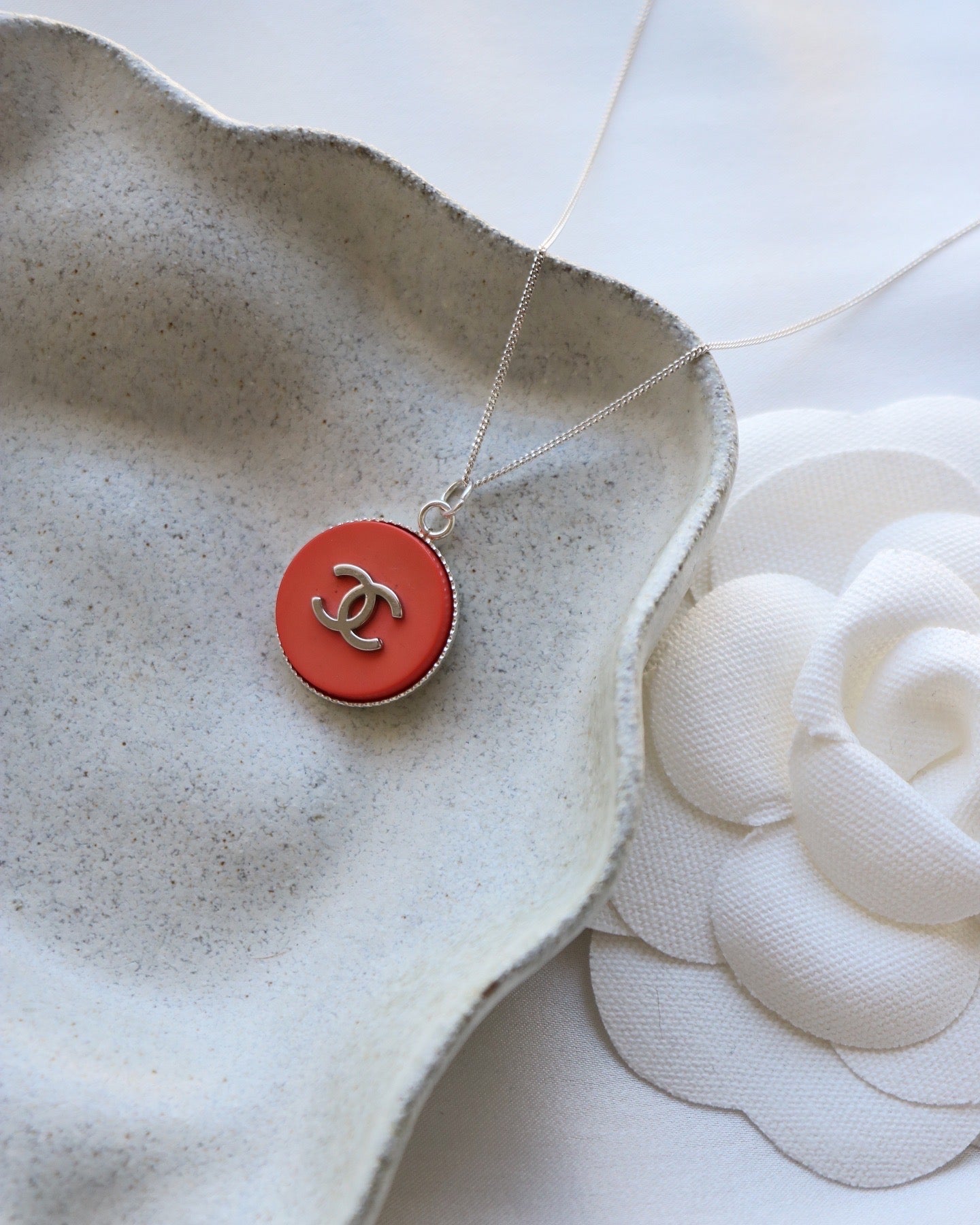 COLLIER UPCYCLÉ ARGENT 925 | ROUGE ORANGÉ