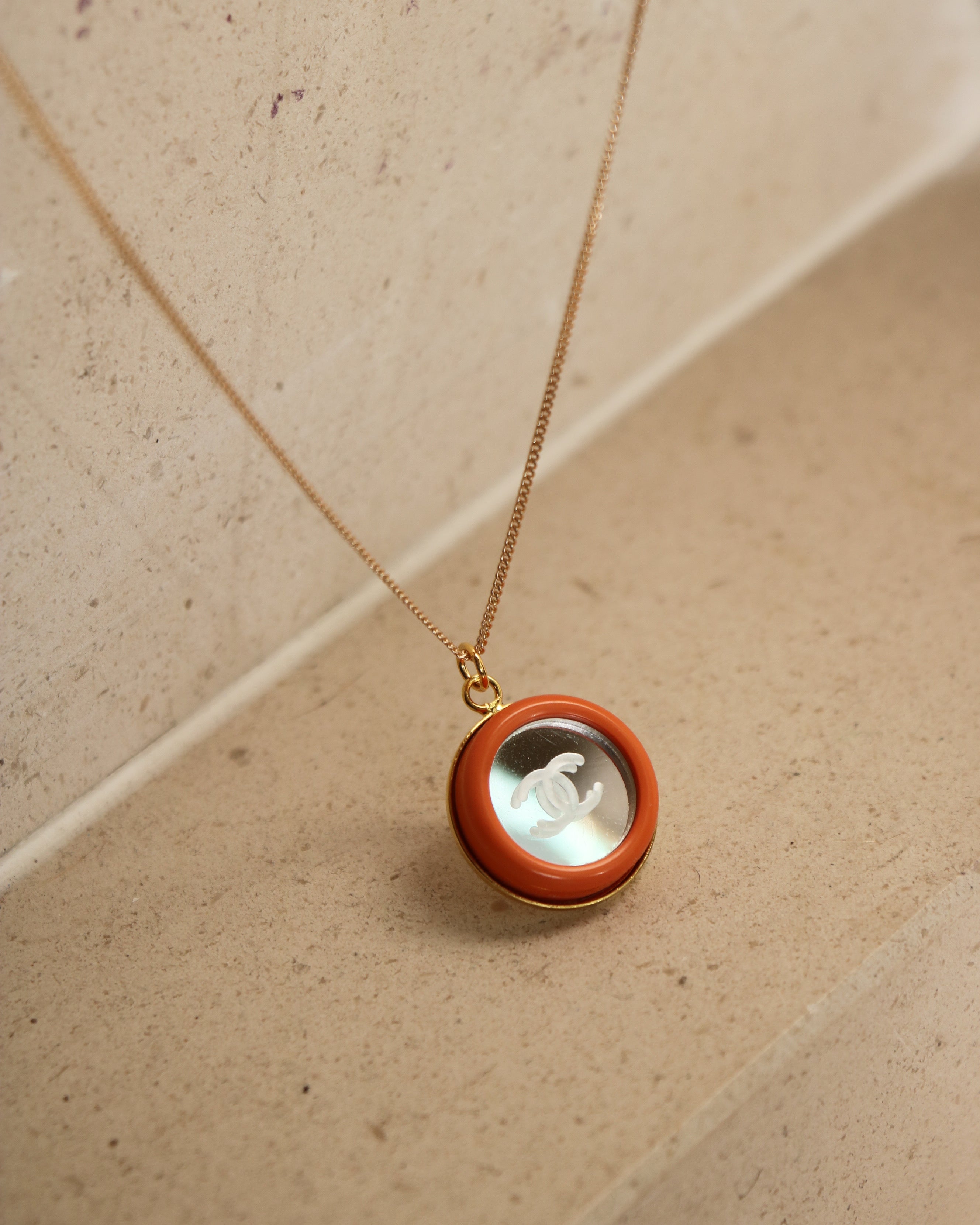 PROMO DE FOLIE 🔥 COLLIER UPCYCLÉ RARE | "MIROIR" ORANGE