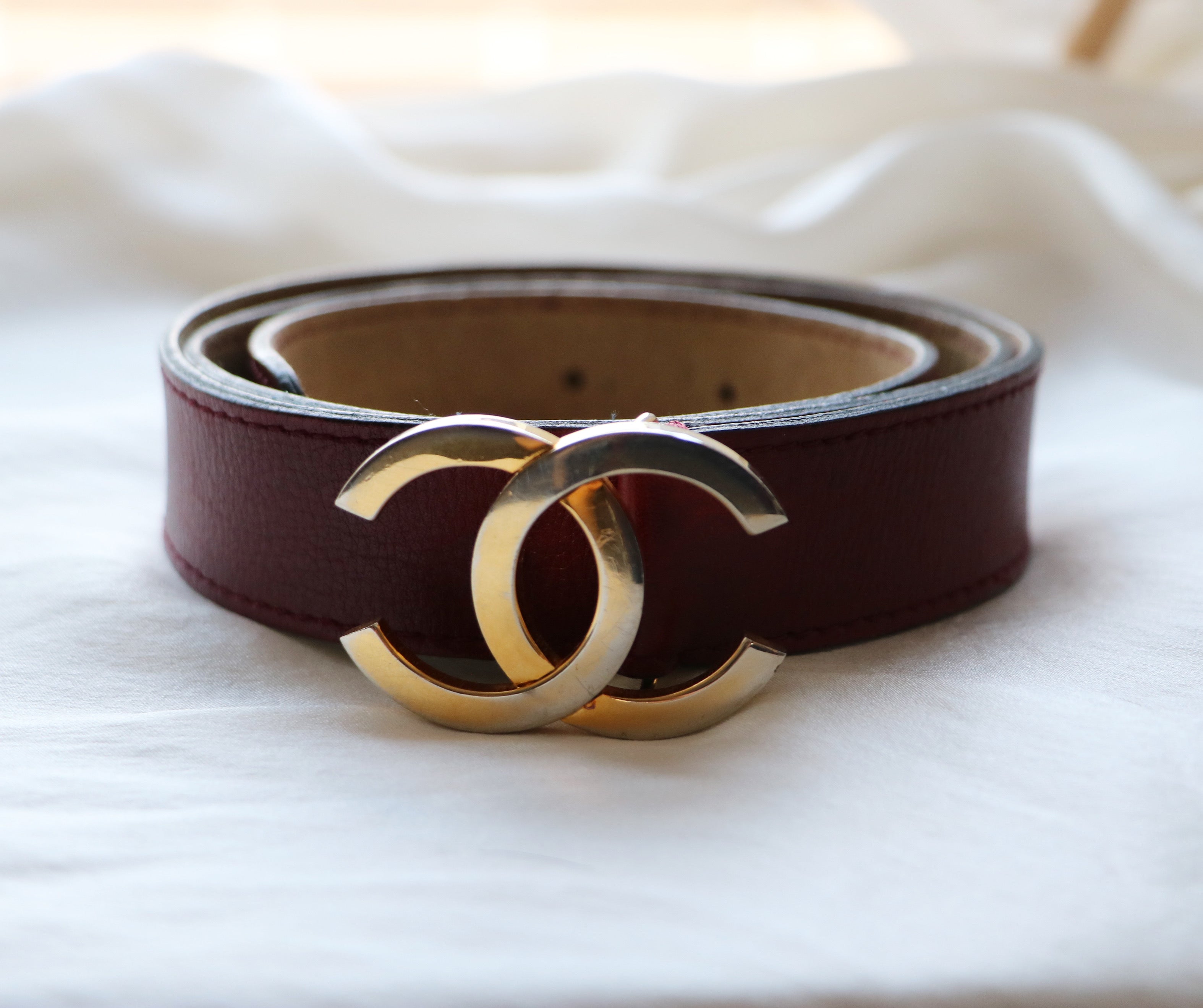 CEINTURE CHANEL VINTAGE | BORDEAUX T75/85