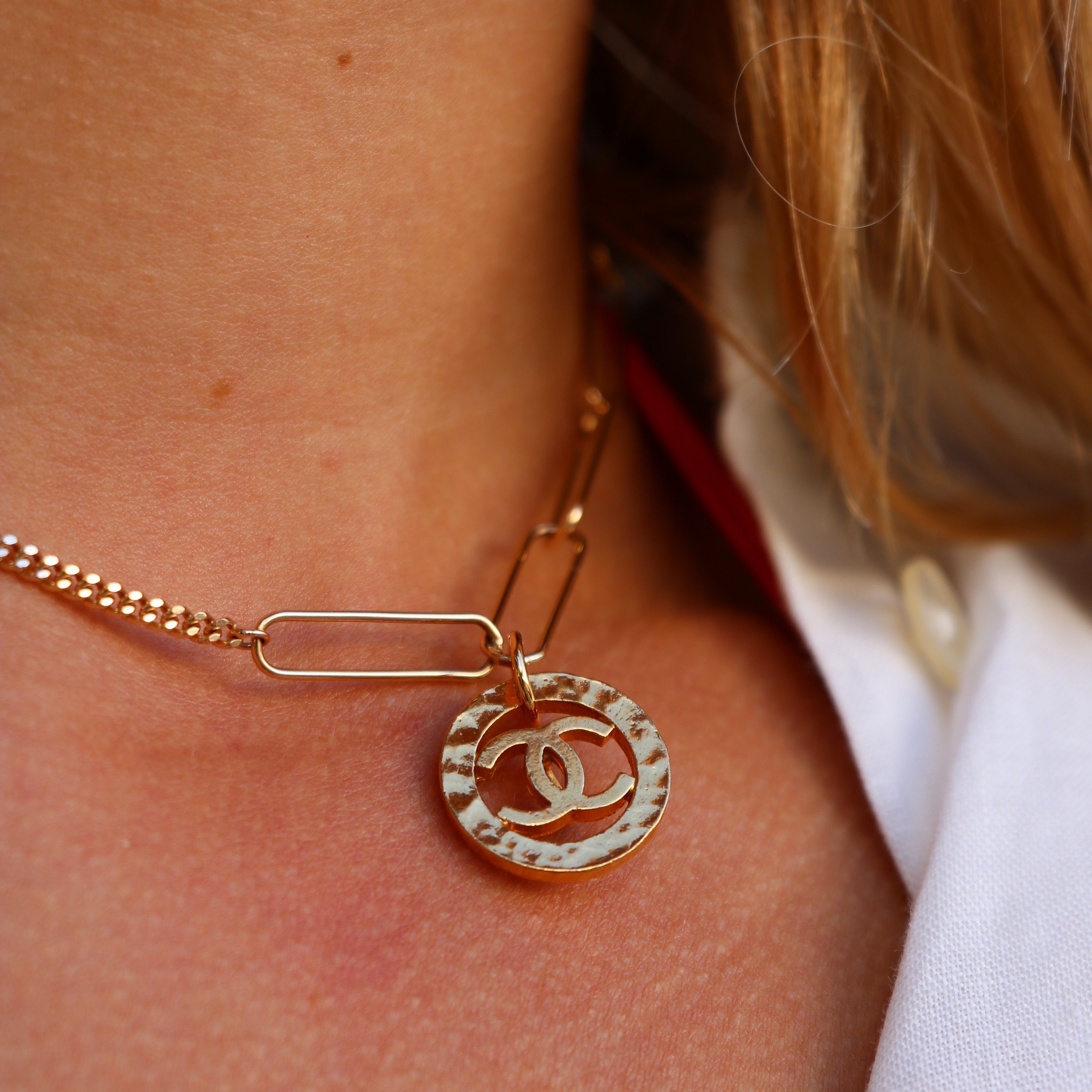 COLLIER UPCYCLÉ | MARTELÉ BI-CHAÎNE