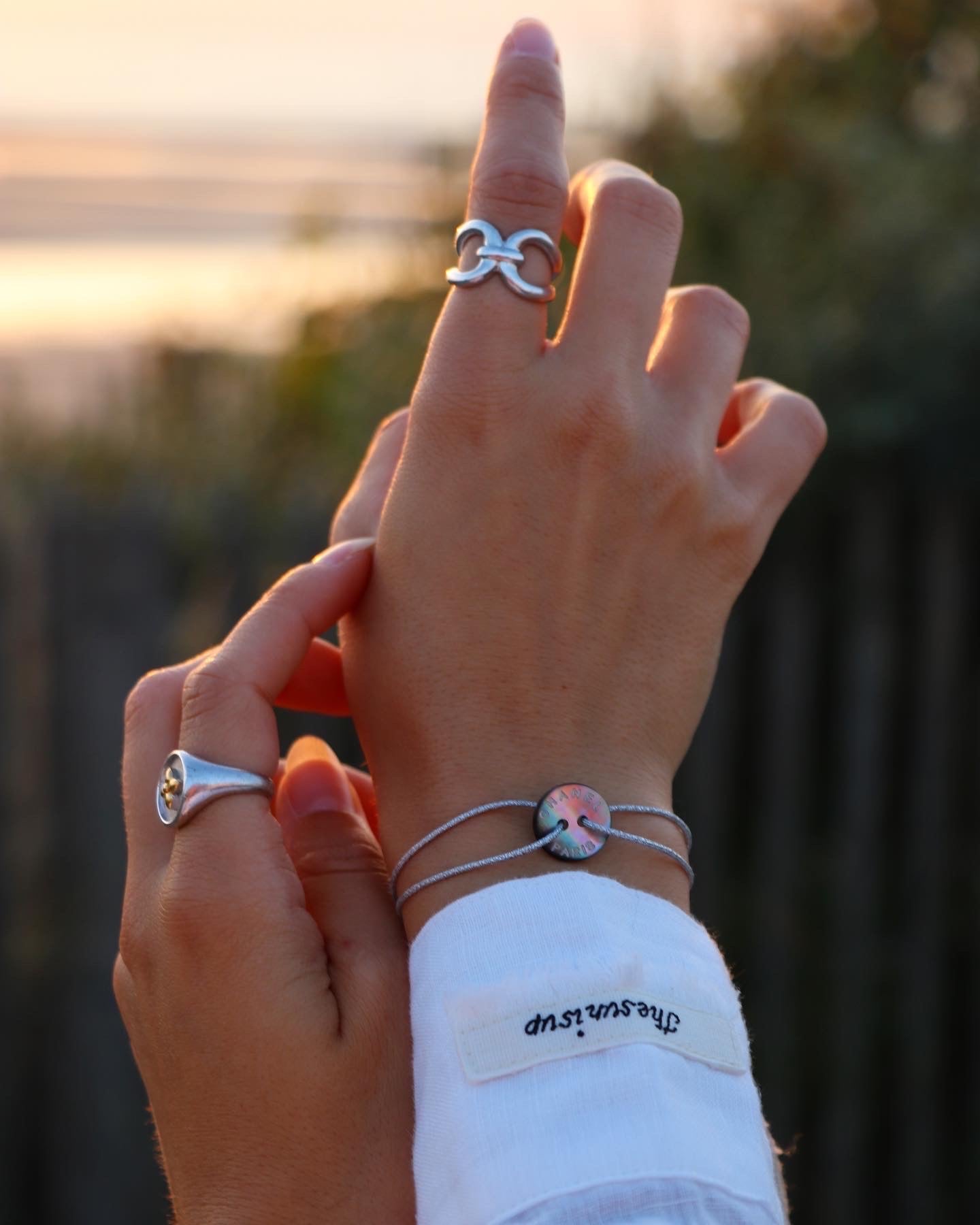 BRACELET CORDON UPCYCLÉ CHANEL | NACRE N°1