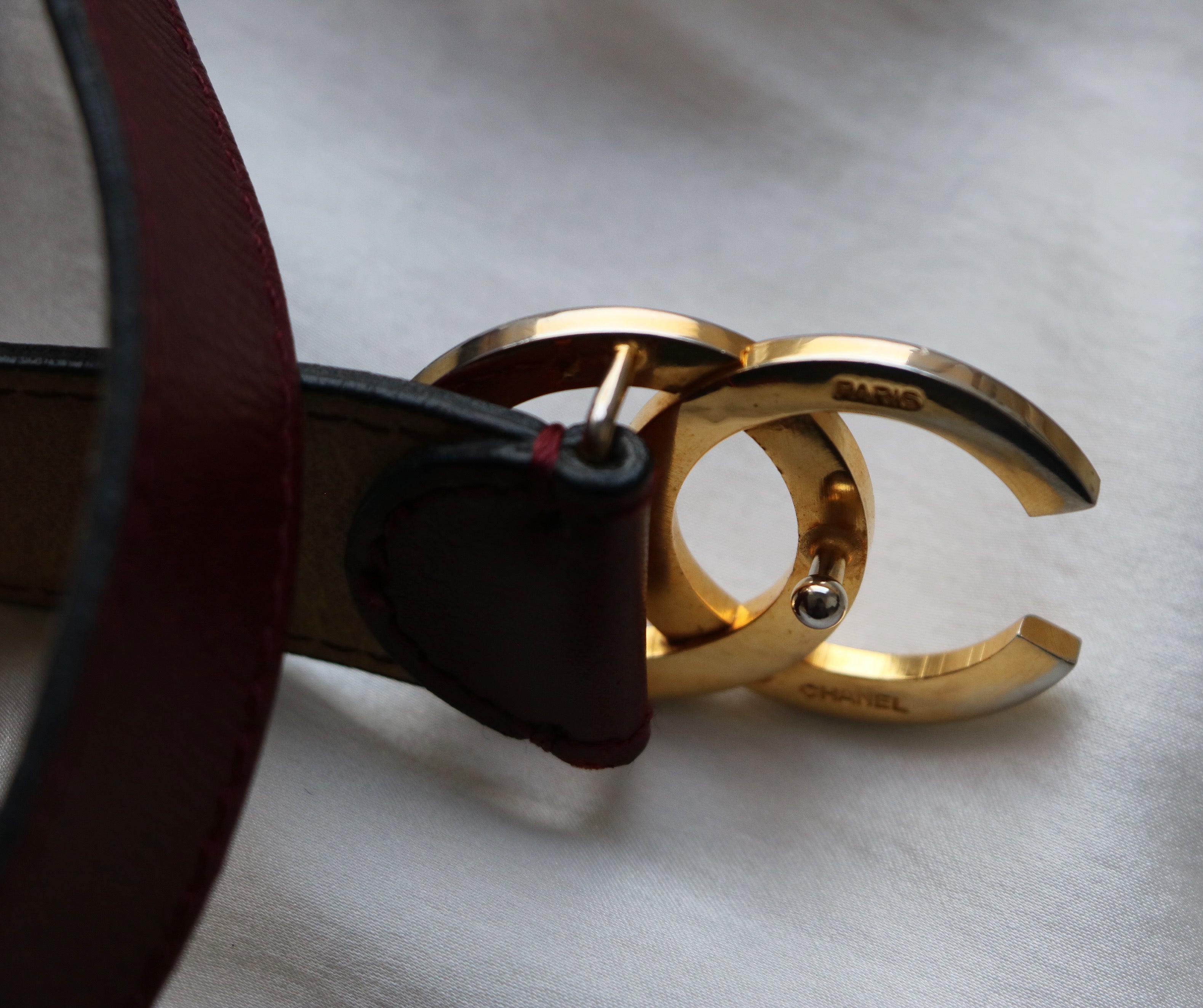 CEINTURE CHANEL VINTAGE | BORDEAUX T75/85