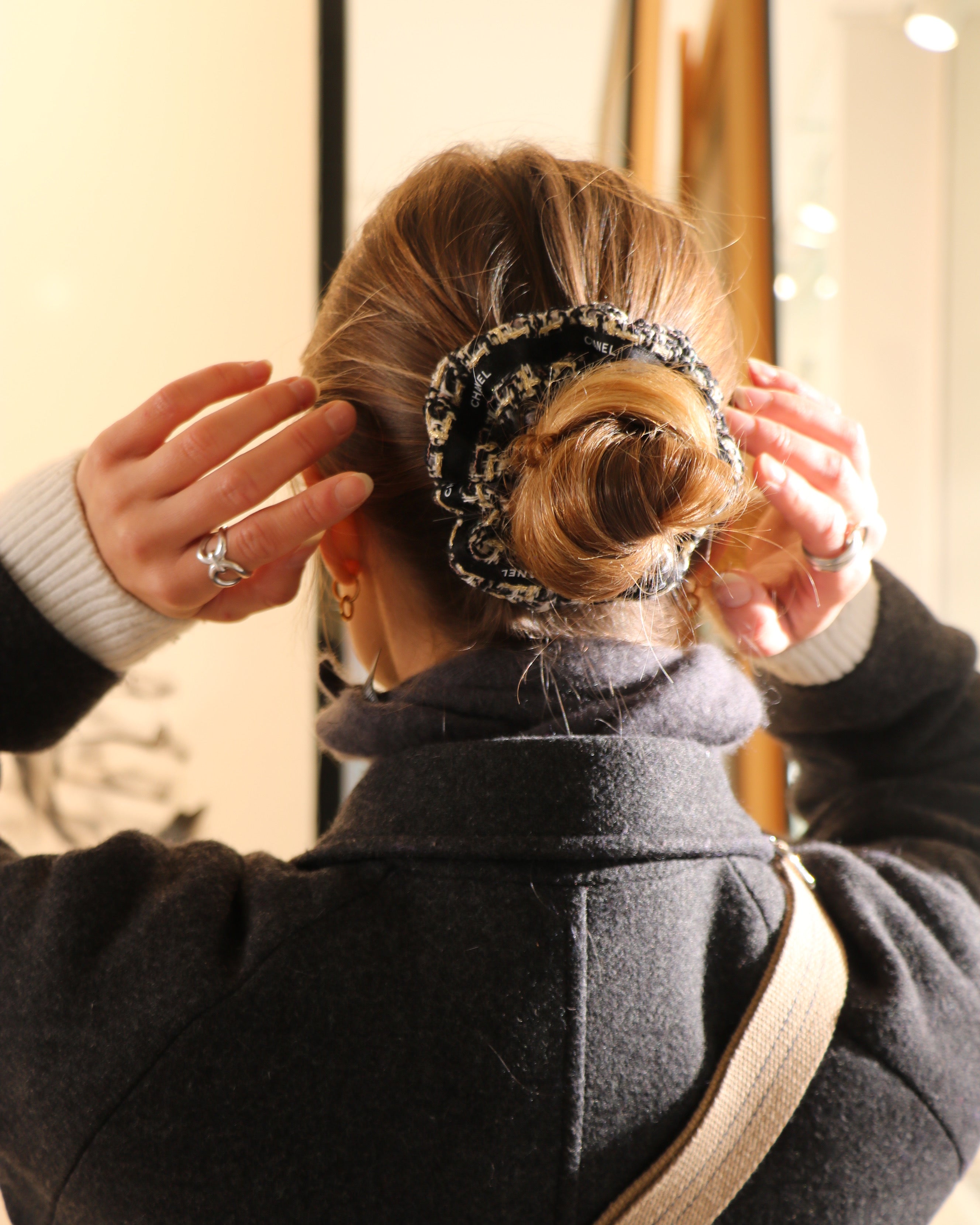 CHOUCHOU UPCYCLÉ | TWEED NOIR