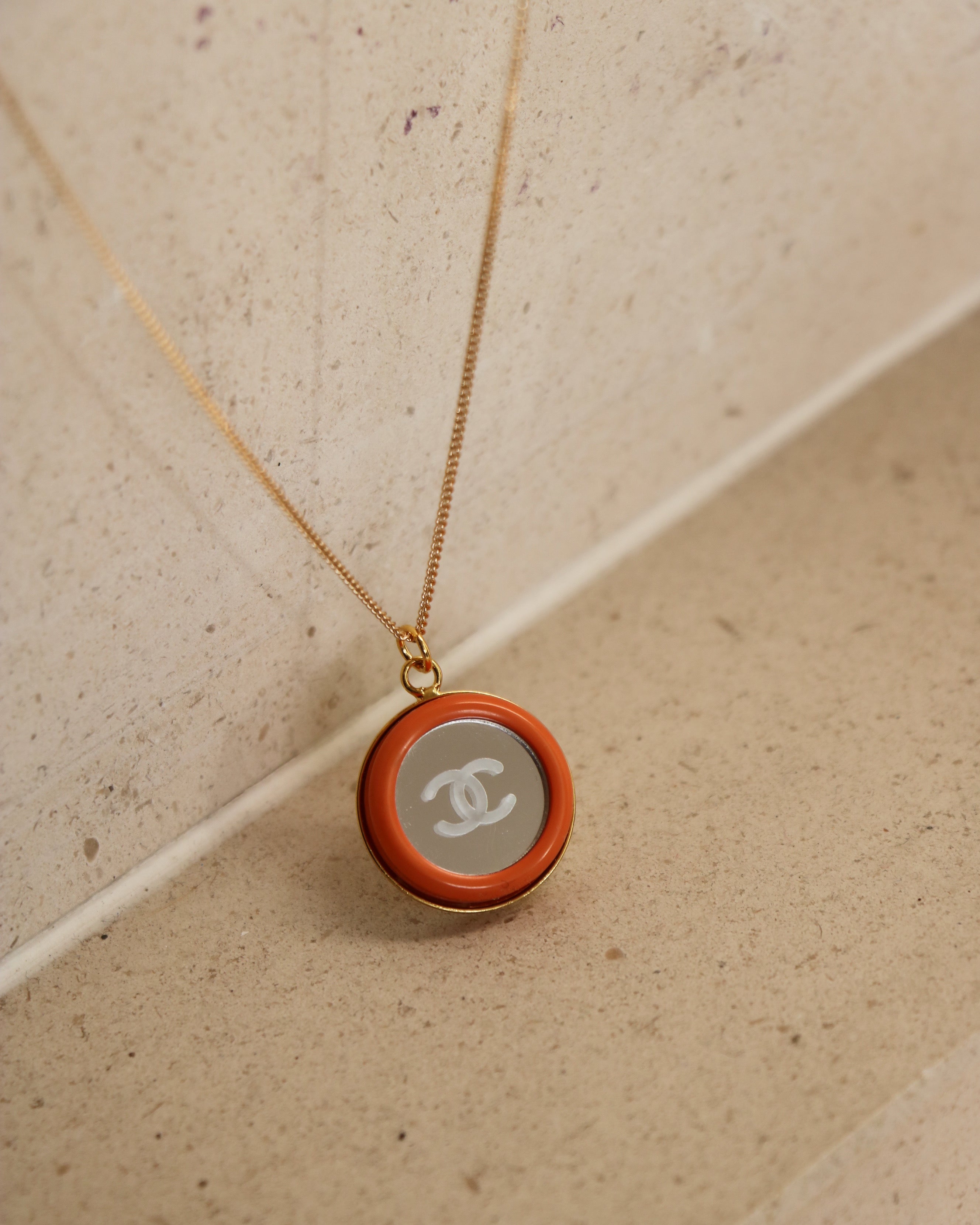 PROMO DE FOLIE 🔥 COLLIER UPCYCLÉ RARE | "MIROIR" ORANGE