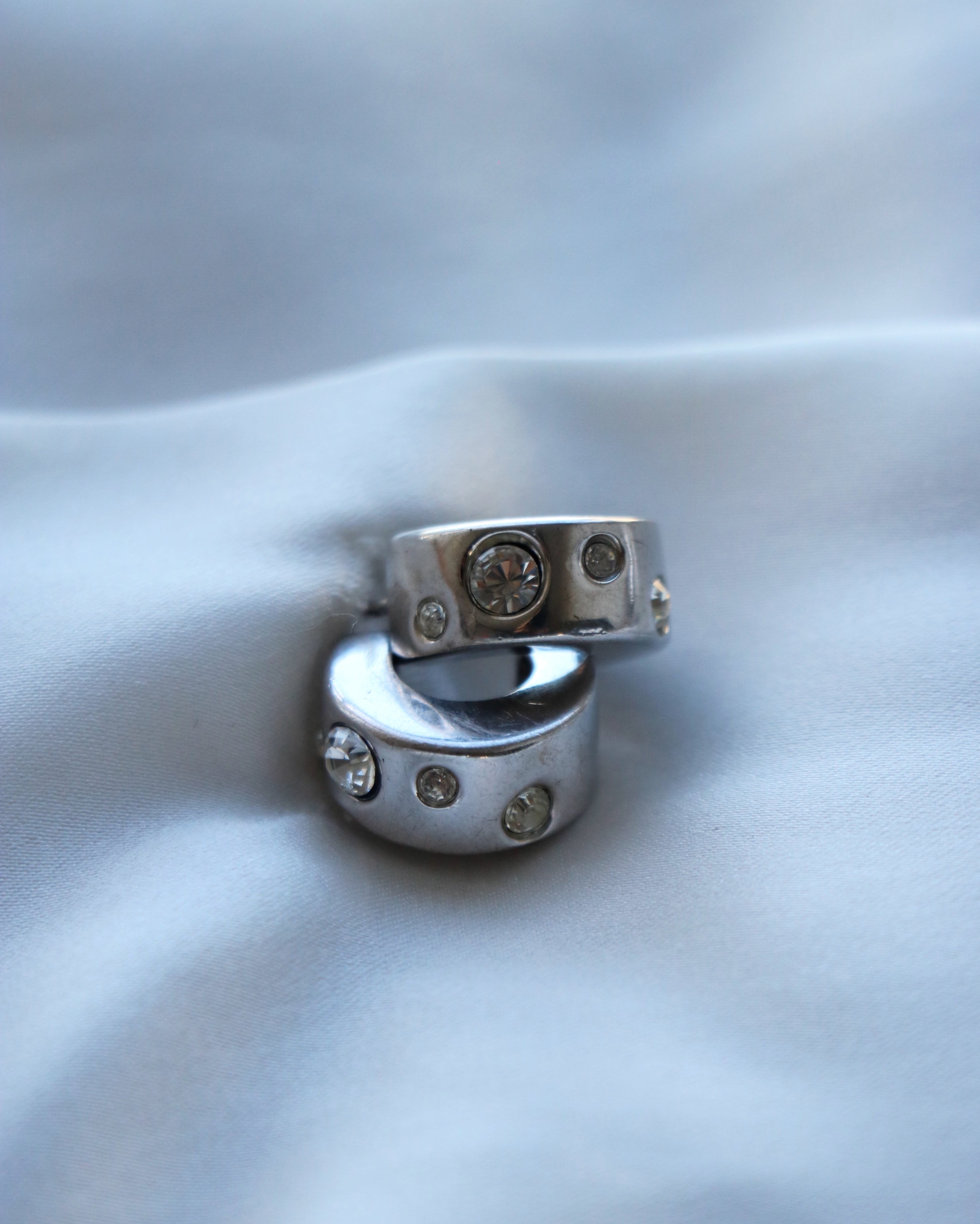 CRÉOLES À STRASS ARGENT | YVES SAINT LAURENT VINTAGE