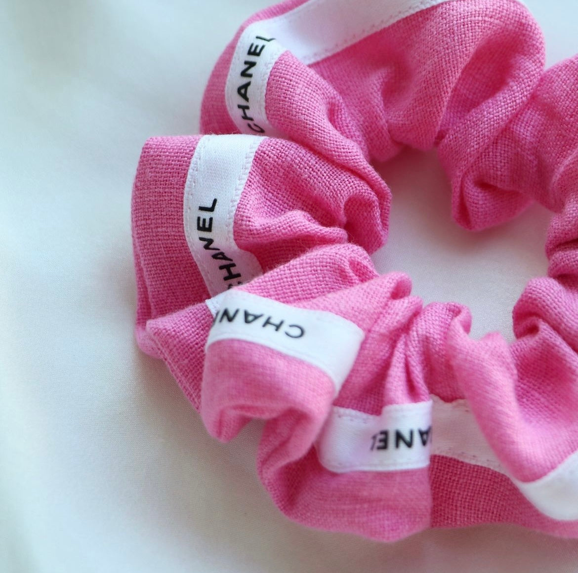 CHOUCHOU UPCYCLÉ | ROSE FLASHY 100% LIN