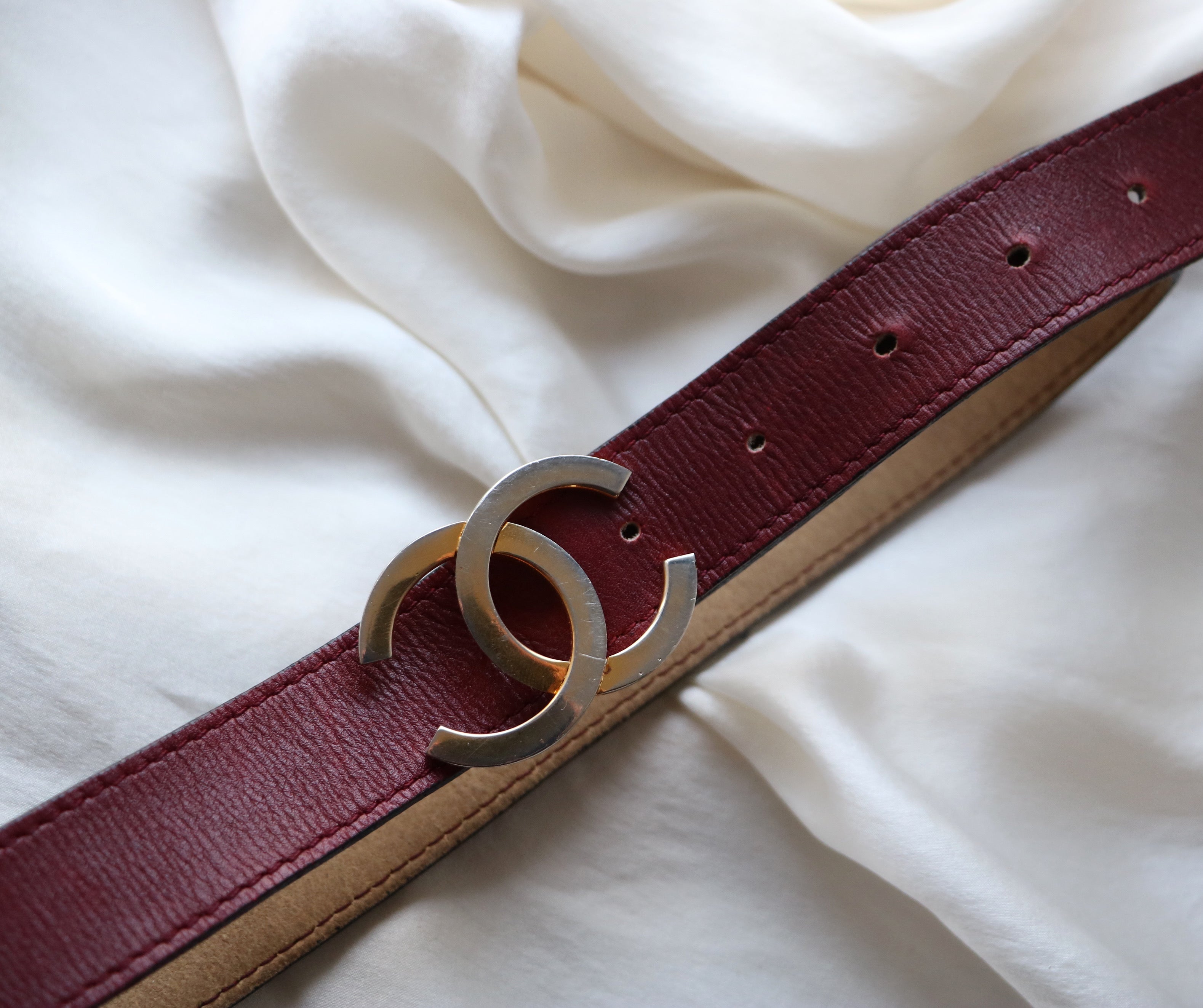 CEINTURE CHANEL VINTAGE | BORDEAUX T75/85