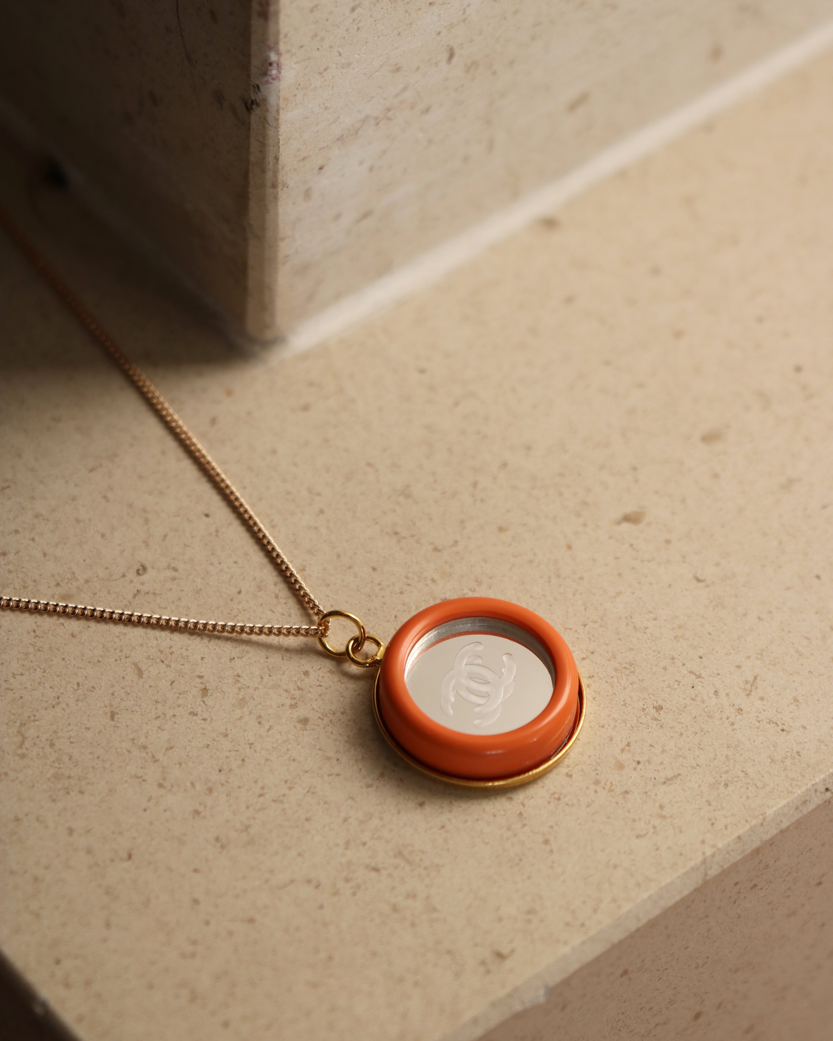 PROMO DE FOLIE 🔥 COLLIER UPCYCLÉ RARE | "MIROIR" ORANGE