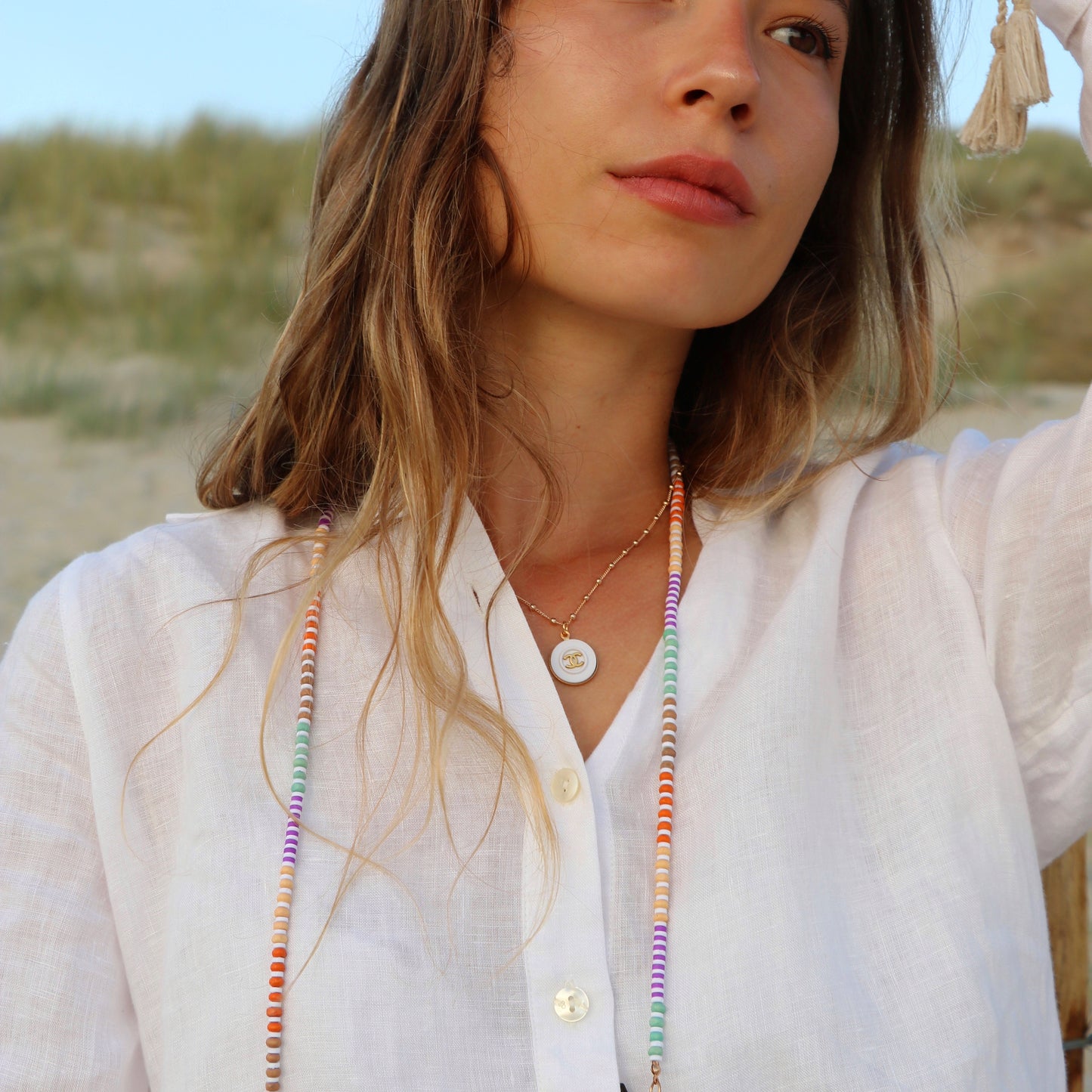 COLLIER UPCYCLÉ CHANEL | BLANC N°1