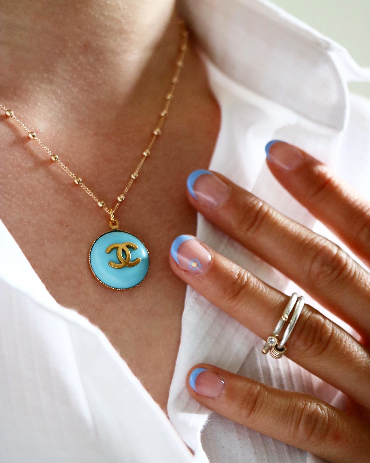 COLLIER UPCYCLÉ | BLEU FLASHY