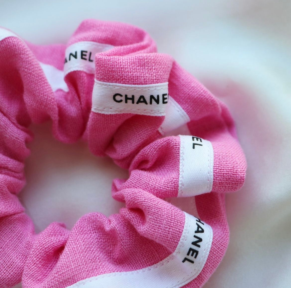 CHOUCHOU UPCYCLÉ | ROSE FLASHY 100% LIN