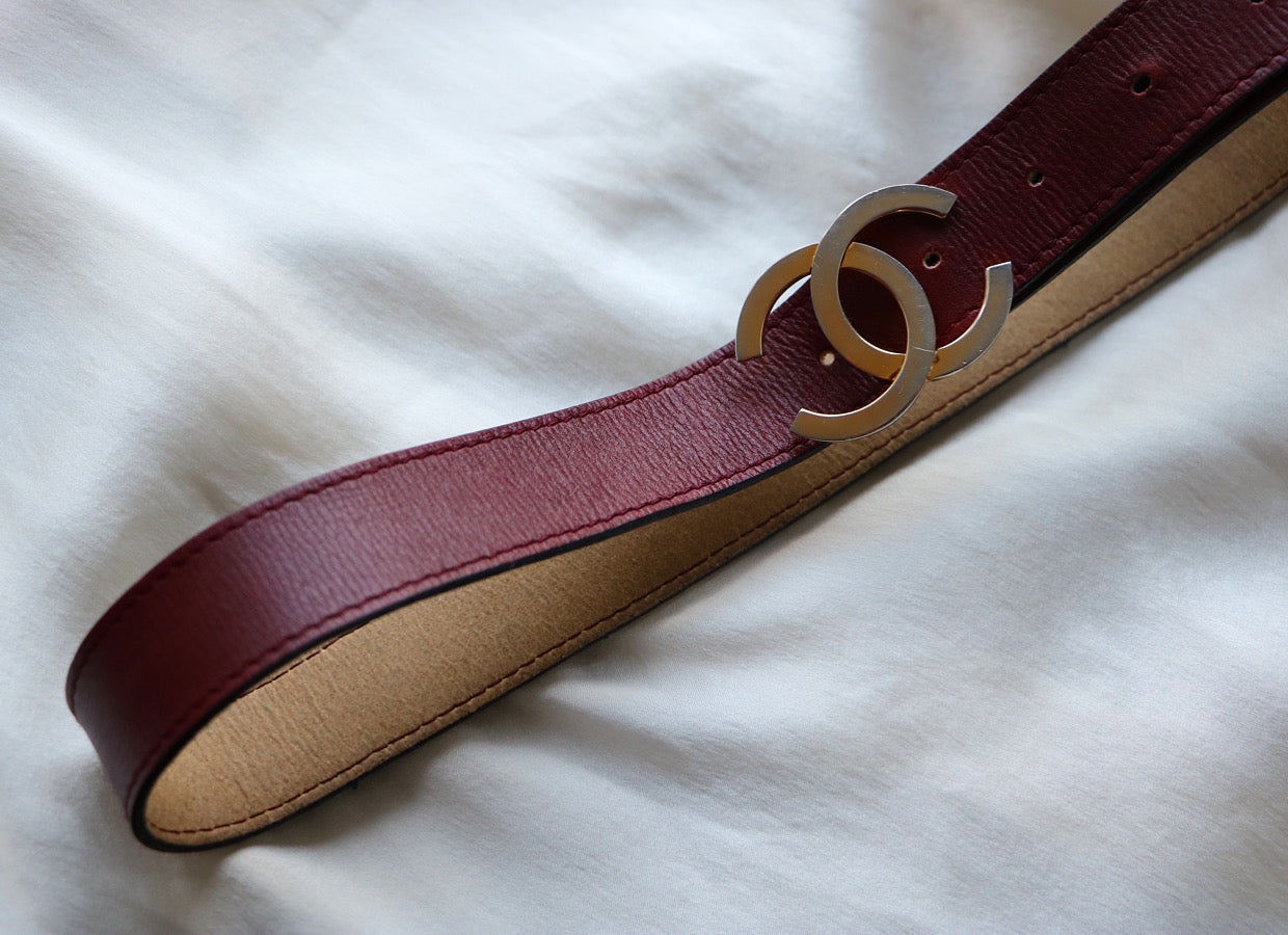 CEINTURE CHANEL VINTAGE | BORDEAUX T75/85