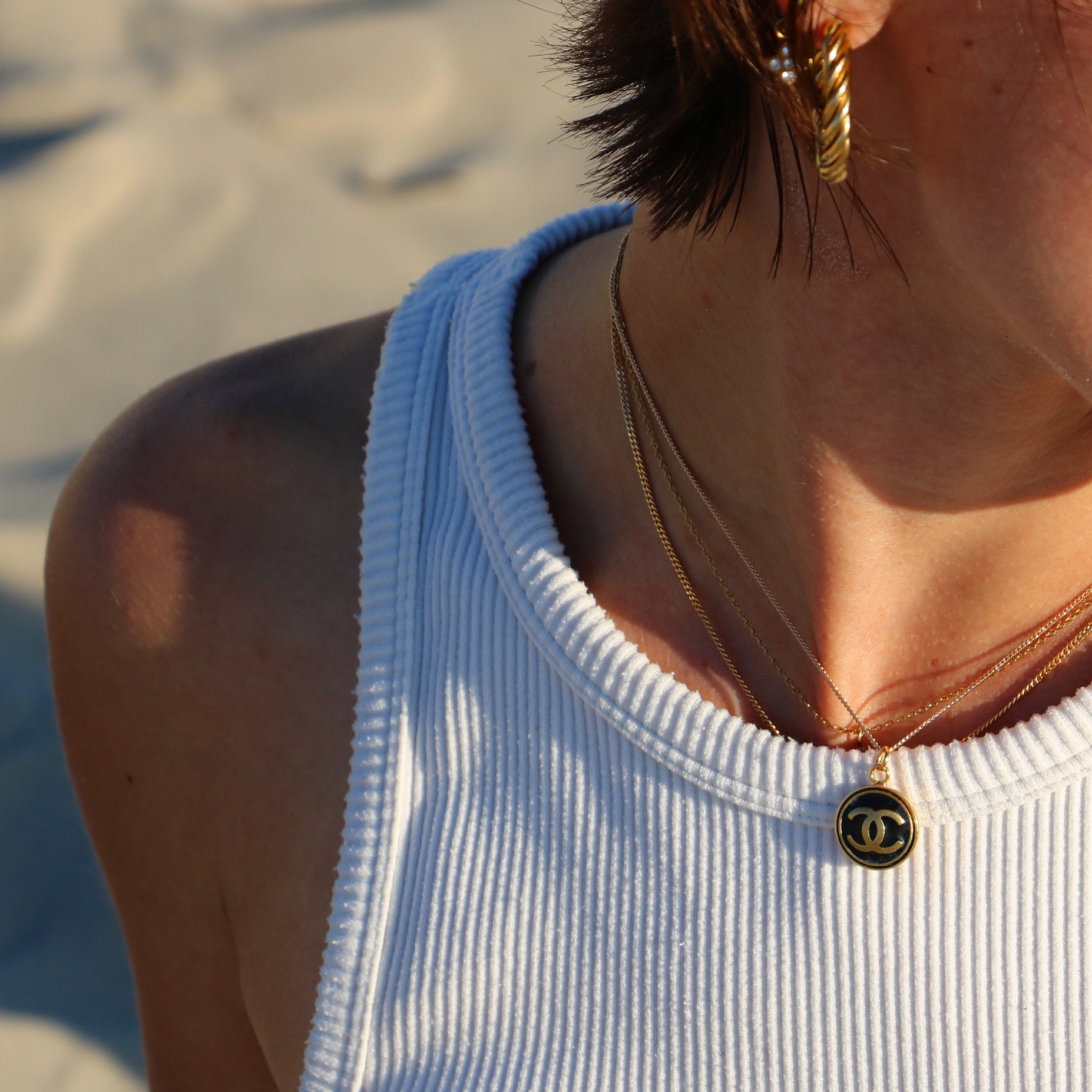 COLLIER UPCYCLÉ | MINI NOIR & DORÉ "IMPARFAIT"