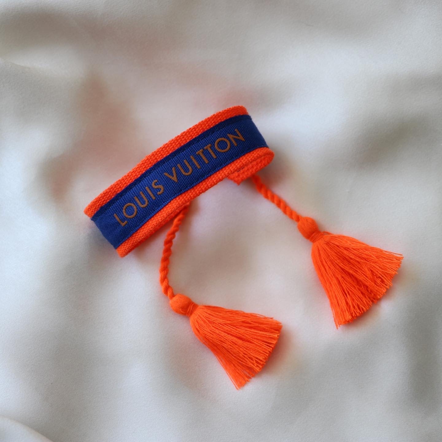 BRACELET TISSÉ UPCYCLÉ LOUIS VUITTON | ORANGE FLASHY