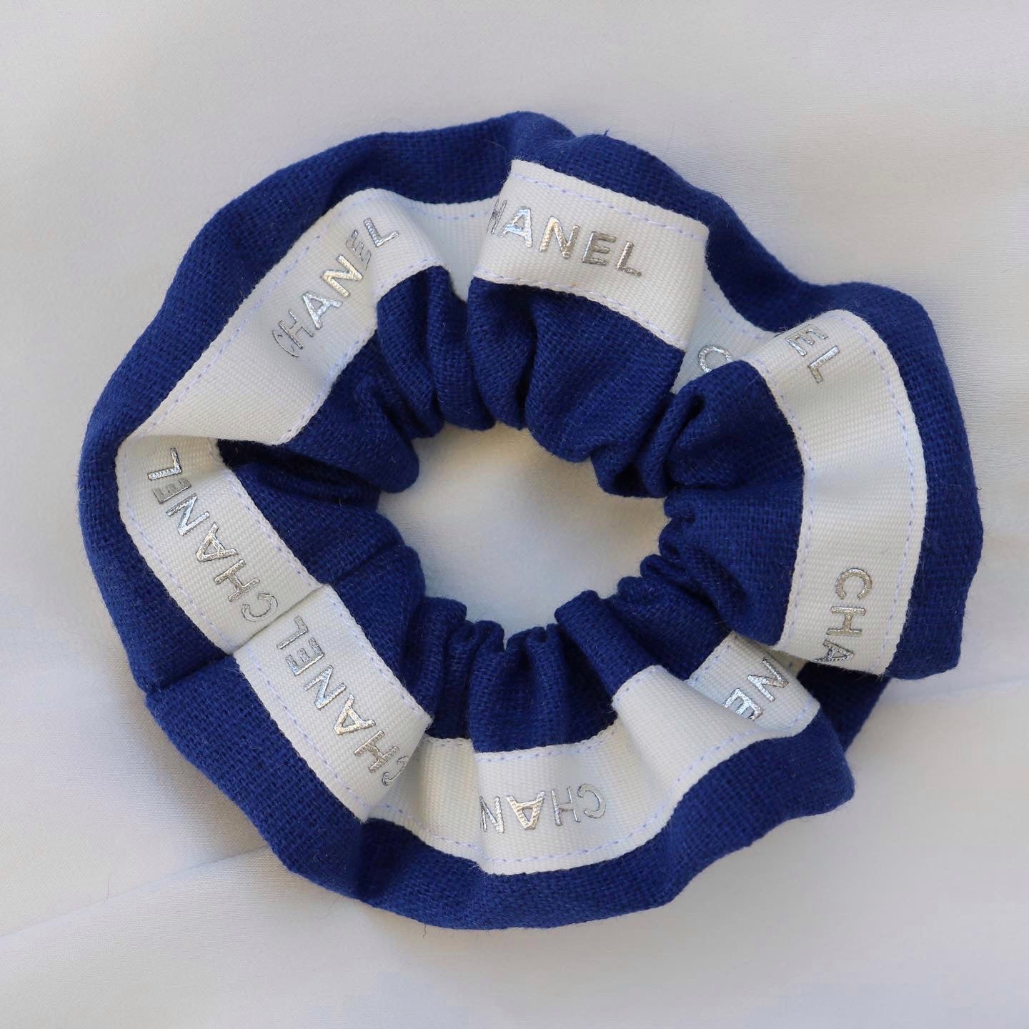 CHOUCHOU UPCYCLÉ | BLEU MARINE & ARGENTÉ