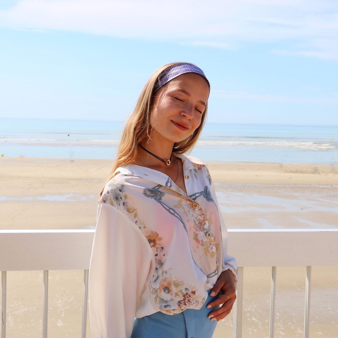 CHEMISE OVERSIZE VINTAGE MOTIFS FLEURIS & CHAÎNES