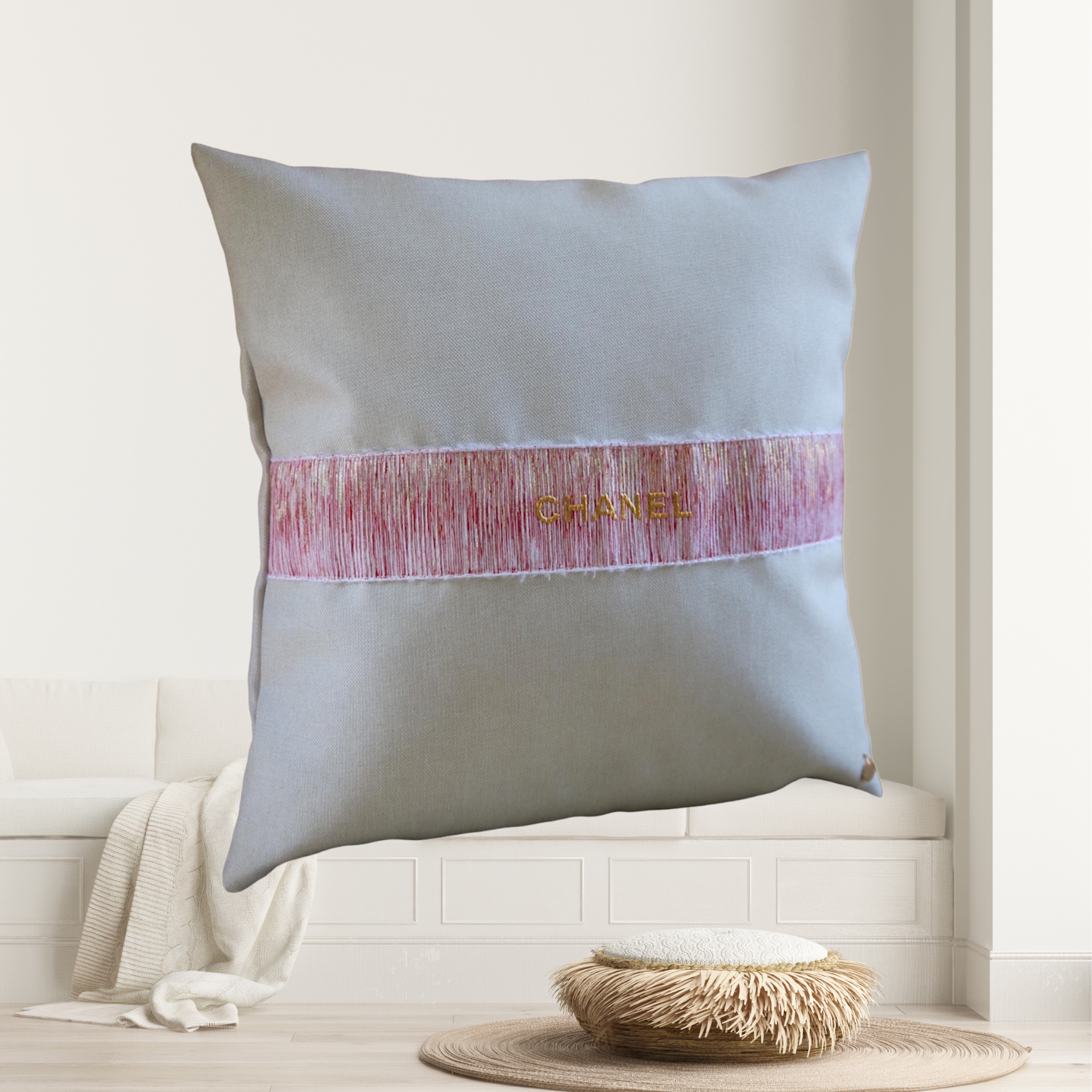 COUSSIN UPCYCLÉ RUBAN RARE CHANEL | ROSE