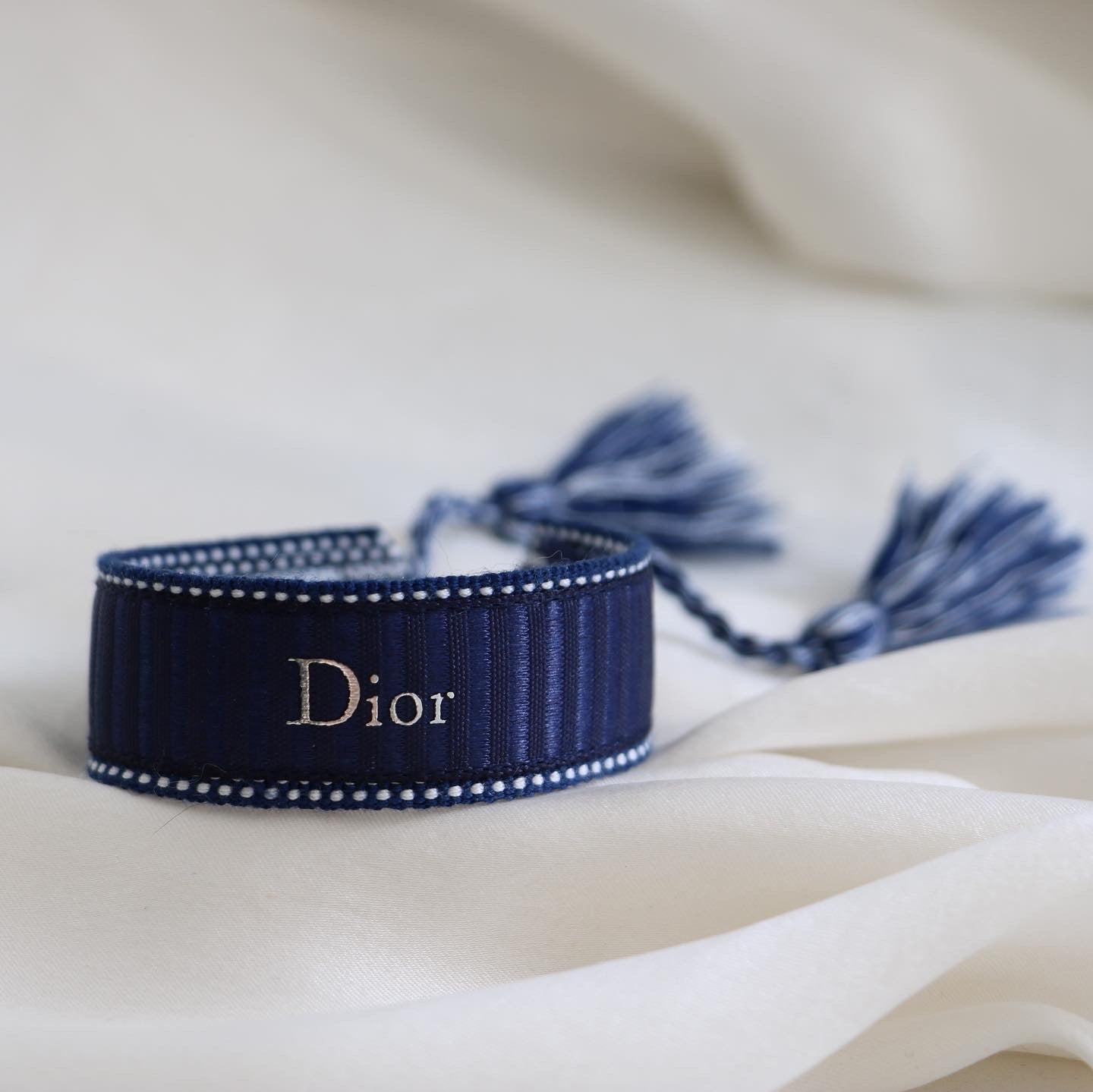 BRACELET TISSÉ UPCYCLÉ DIOR | BLEU MARINE N°1