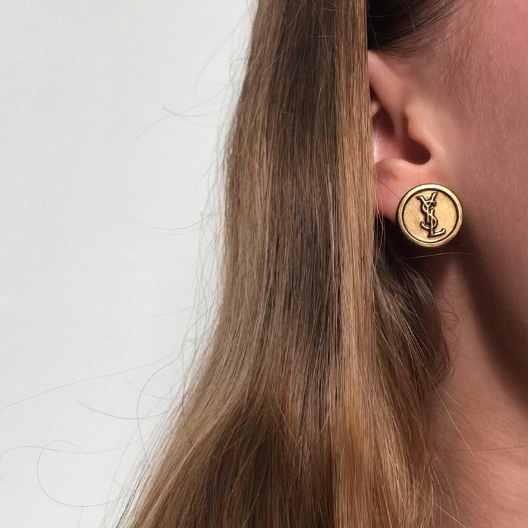 BOUCLES D'OREILLES UPCYCLÉES YSL