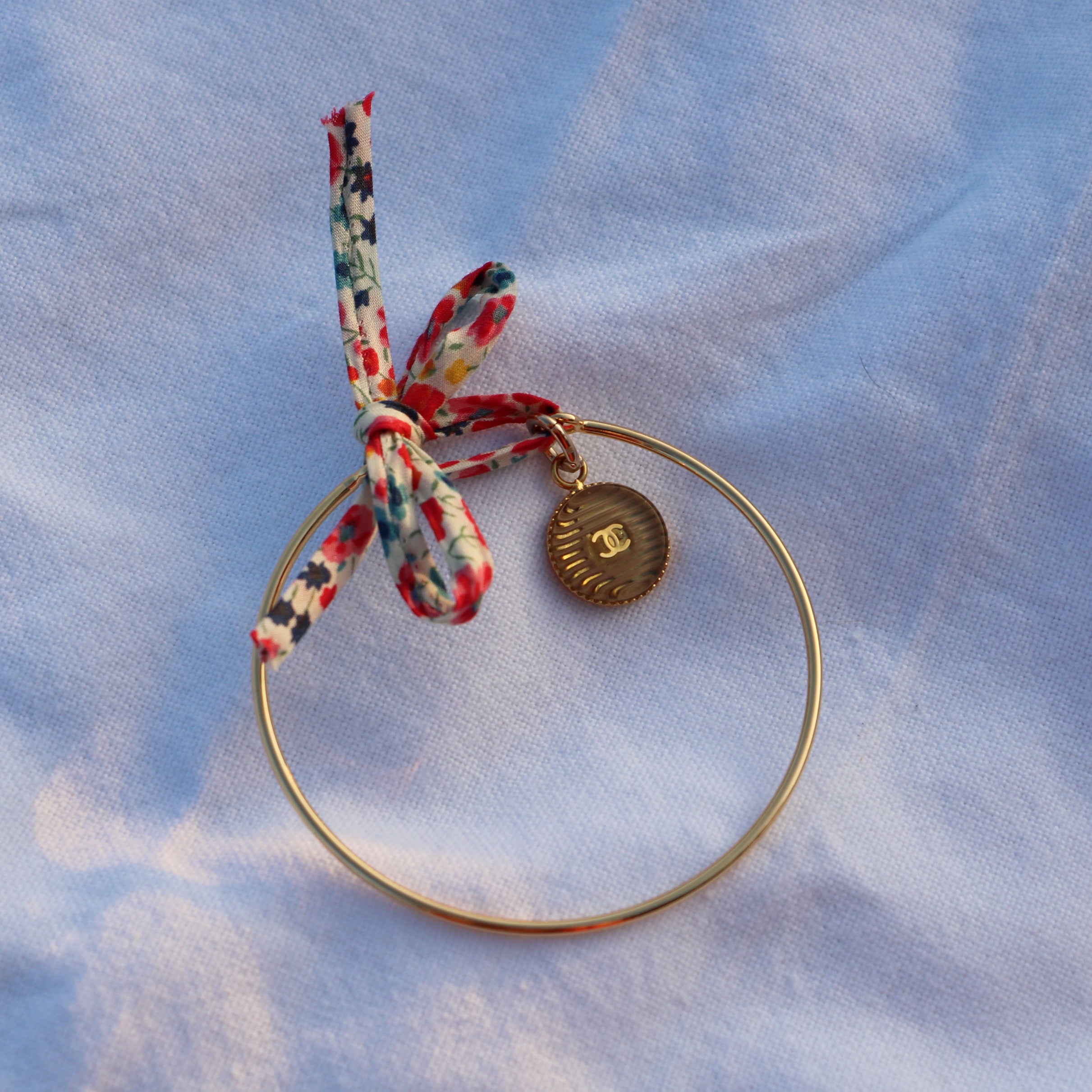 BRACELET JONC UPCYCLÉ CHANEL | ROSE