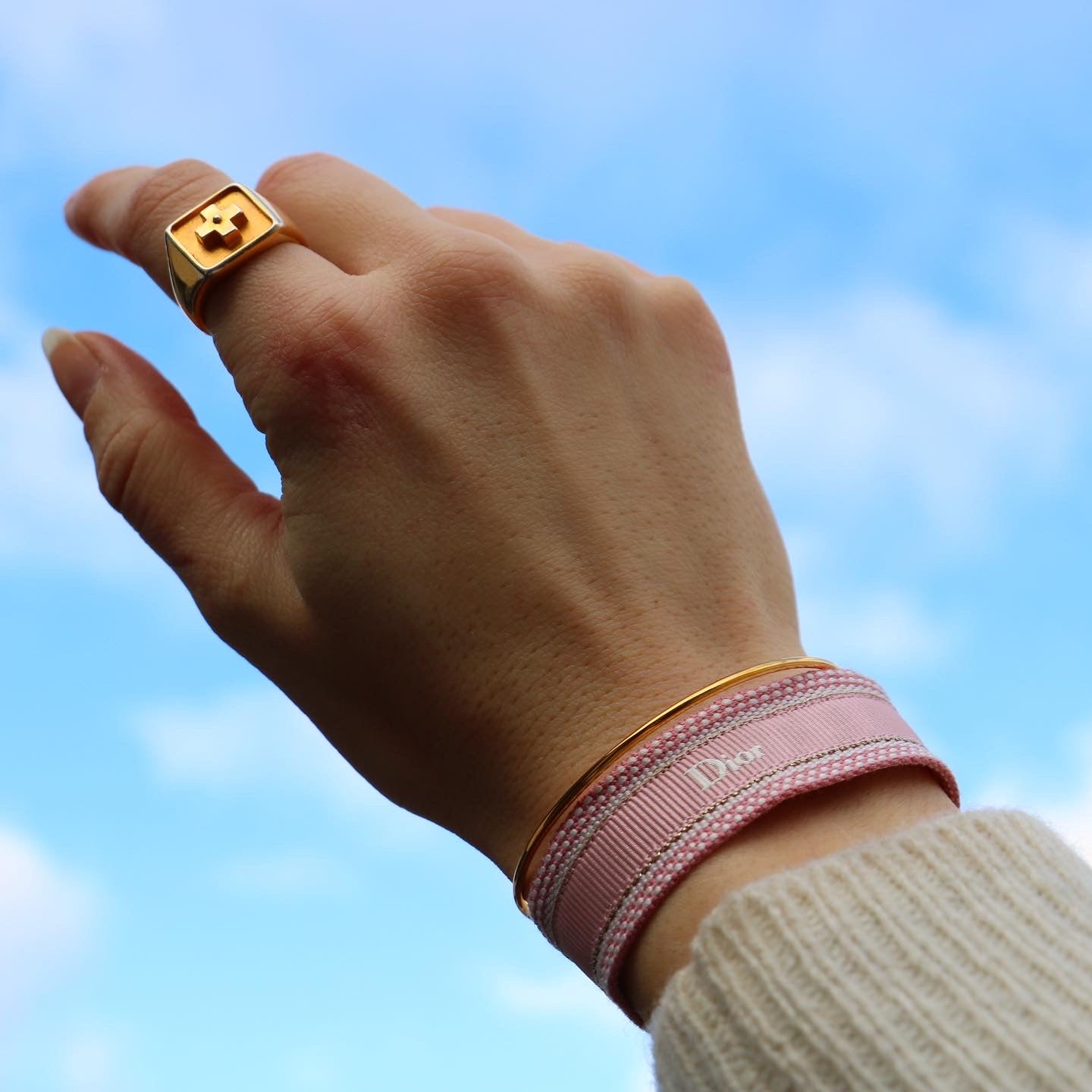 BRACELET TISSÉ UPCYCLÉ DIOR | ROSE