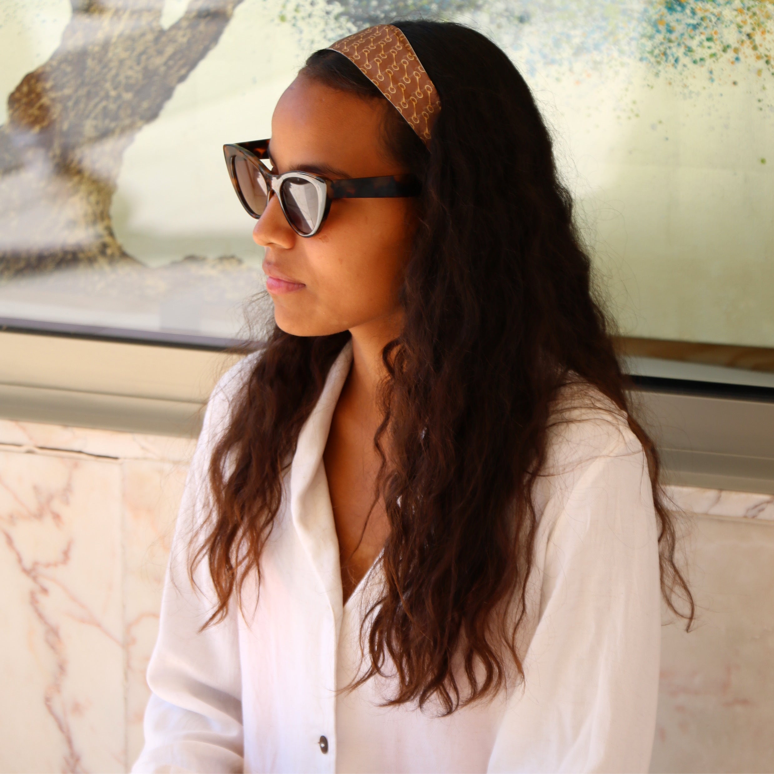 BANDEAU ÉLASTIQUÉ UPCYCLÉ CELINE | 100% SOIE