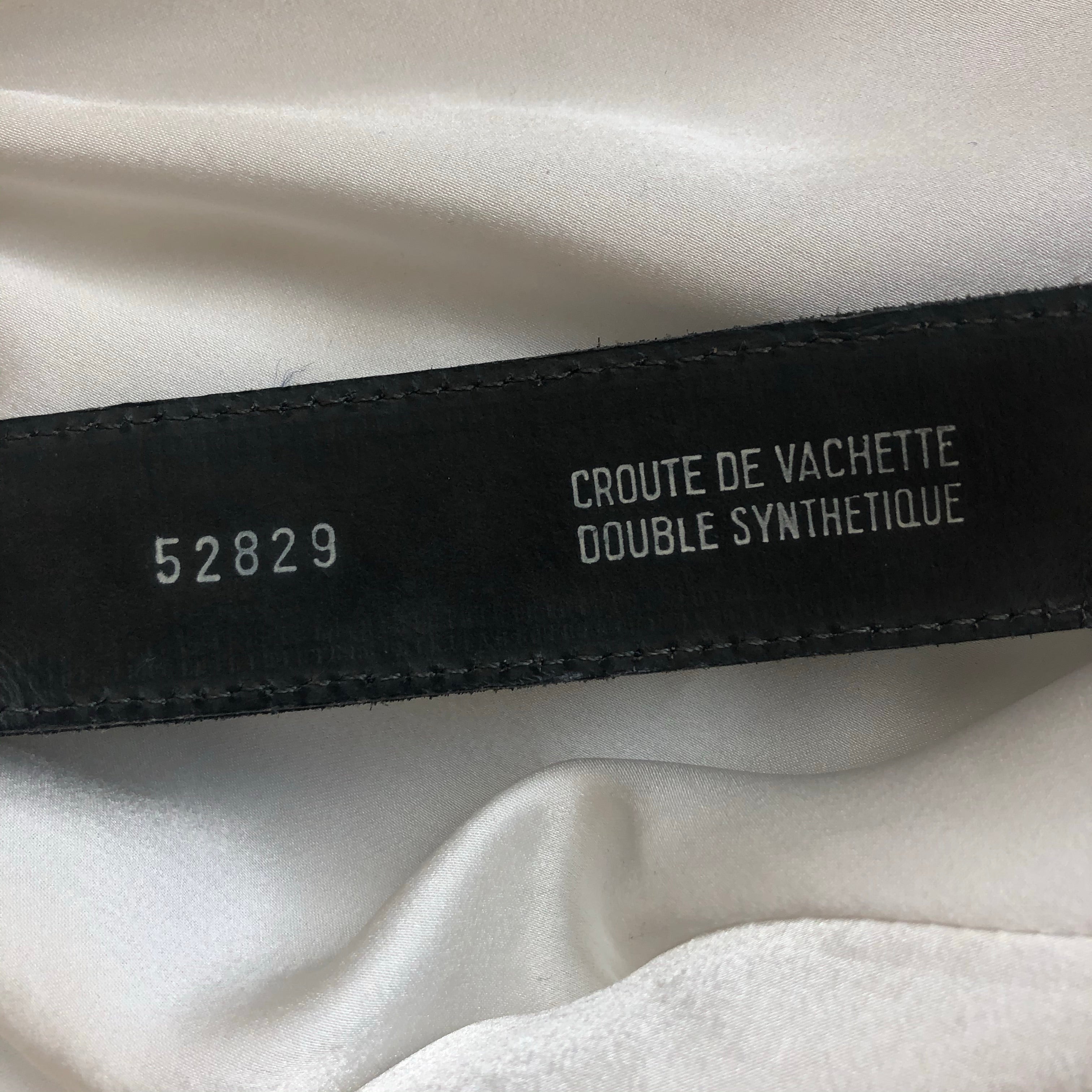 CEINTURE CROCO CUIR BLEUE MARINE