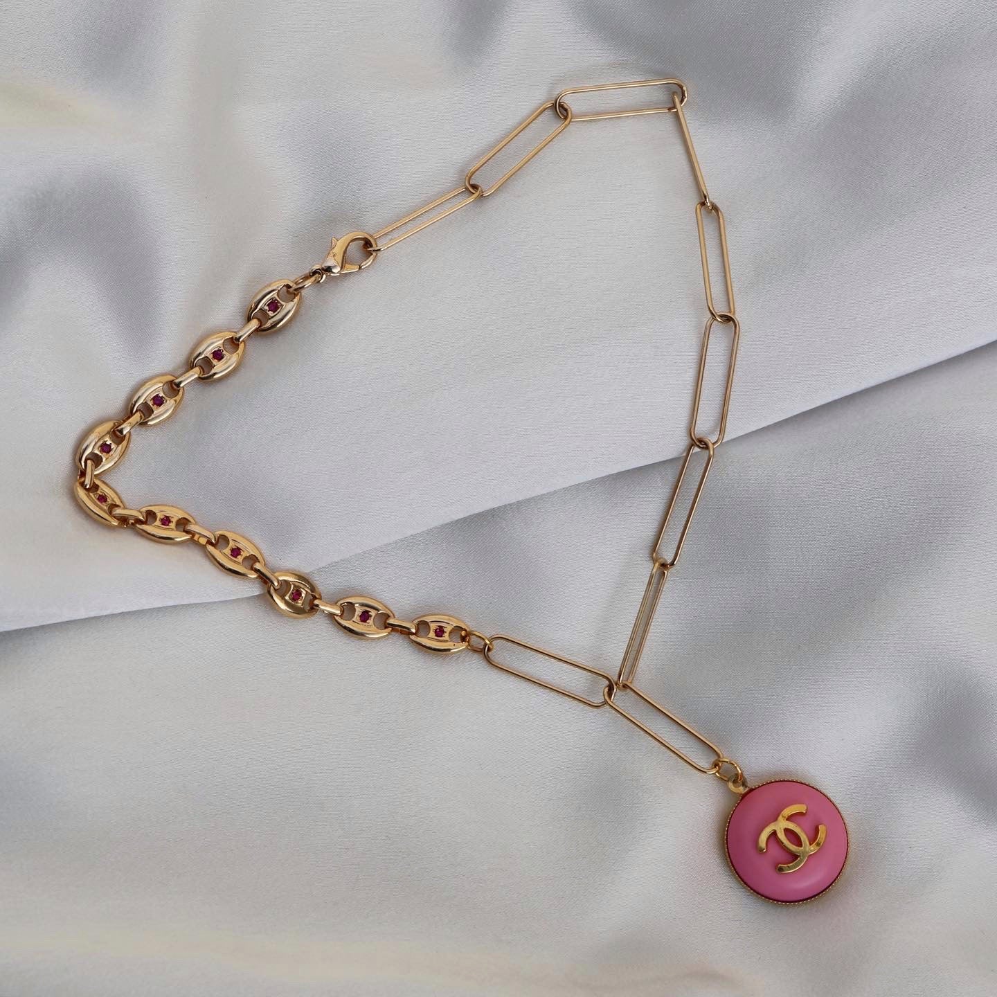 COLLIER UPCYCLÉ CHANEL | ROSE FLASHY
