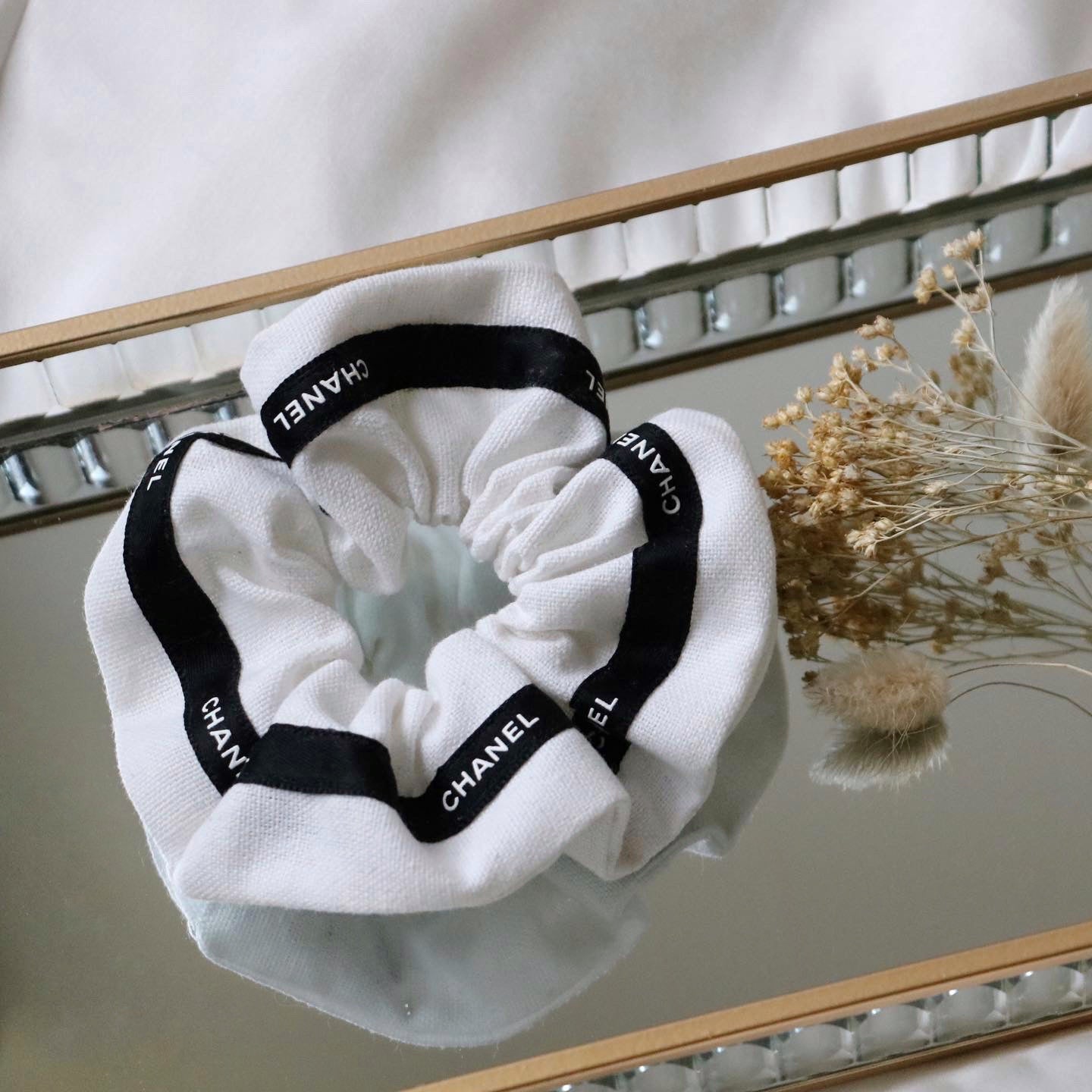 CHOUCHOU UPCYCLÉ | LIN BLANC ET NOIR