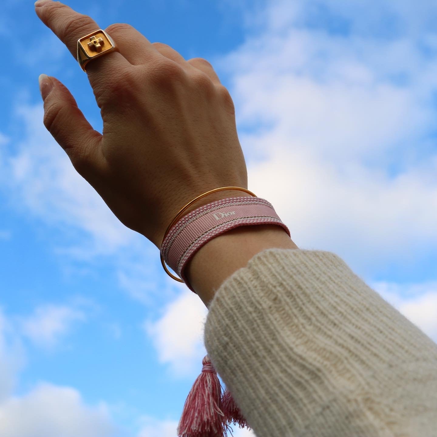 BRACELET TISSÉ UPCYCLÉ DIOR | ROSE