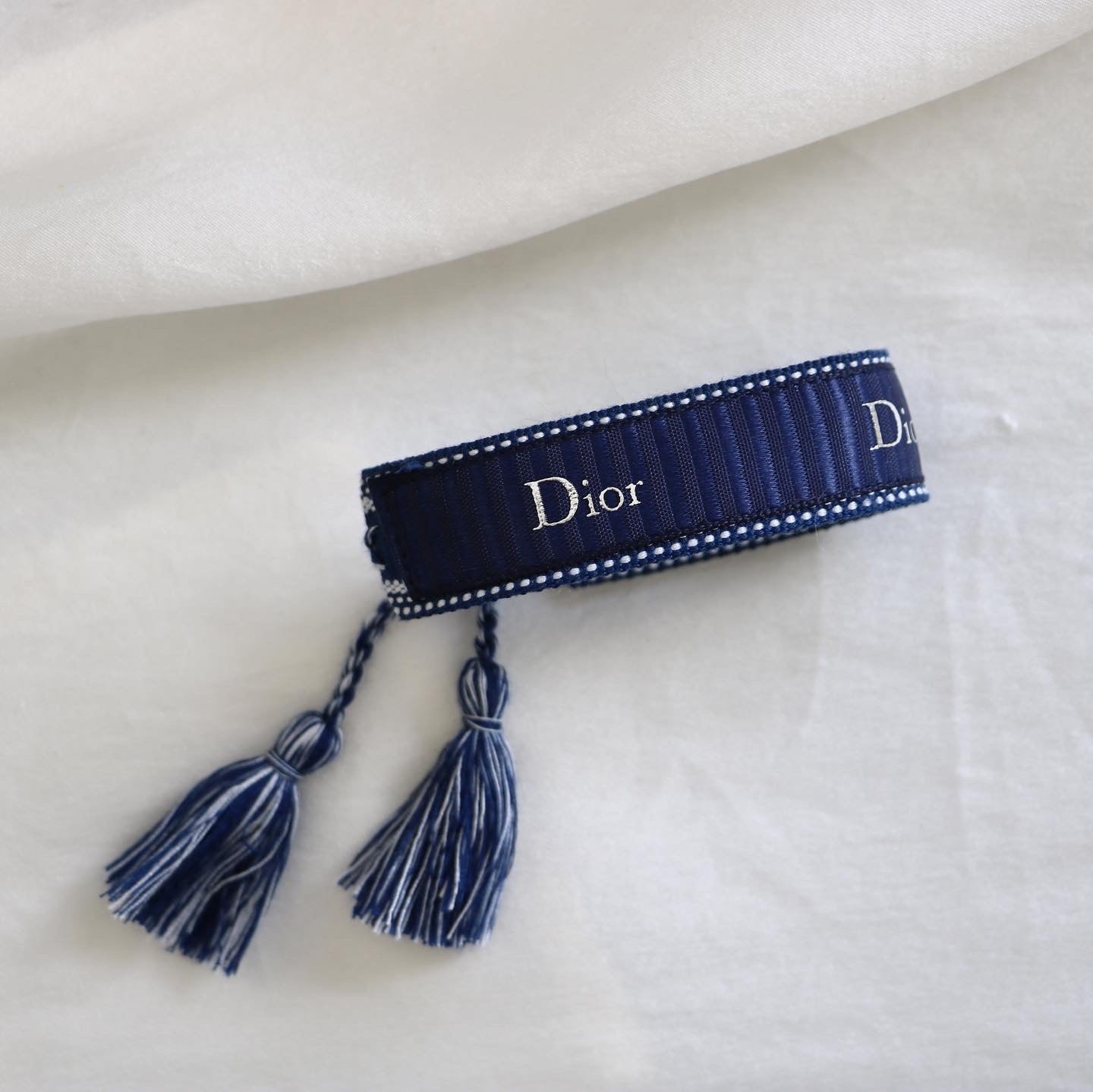 BRACELET TISSÉ UPCYCLÉ DIOR | BLEU MARINE N°1