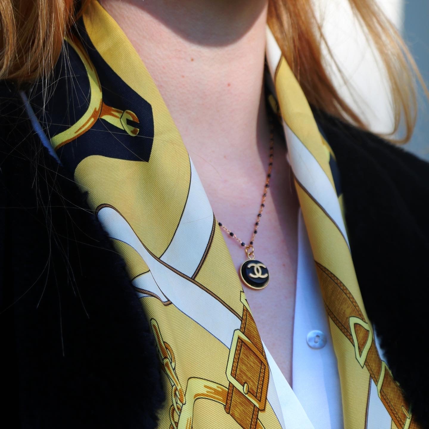 COLLIER UPCYCLÉ CHANEL | NOIR