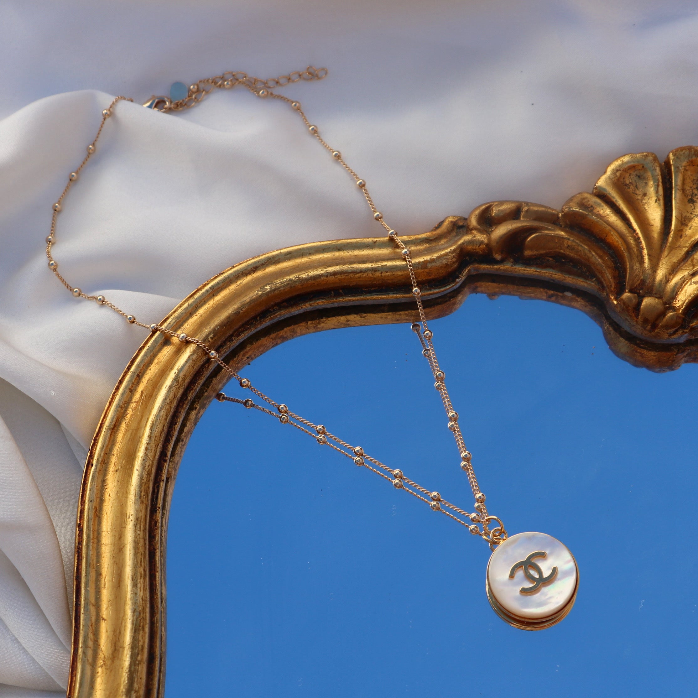 COLLIER UPCYCLÉ CHANEL | BLANC NACRE