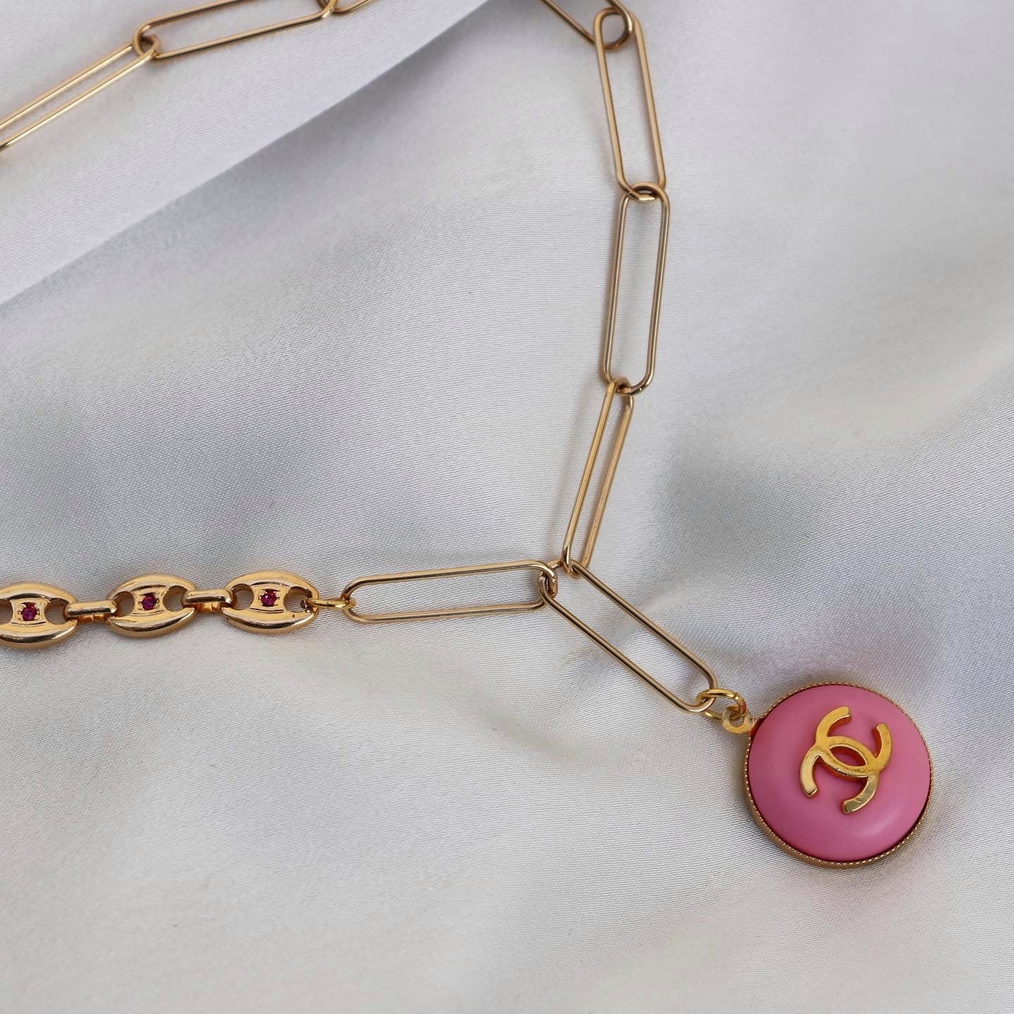 COLLIER UPCYCLÉ CHANEL | ROSE FLASHY