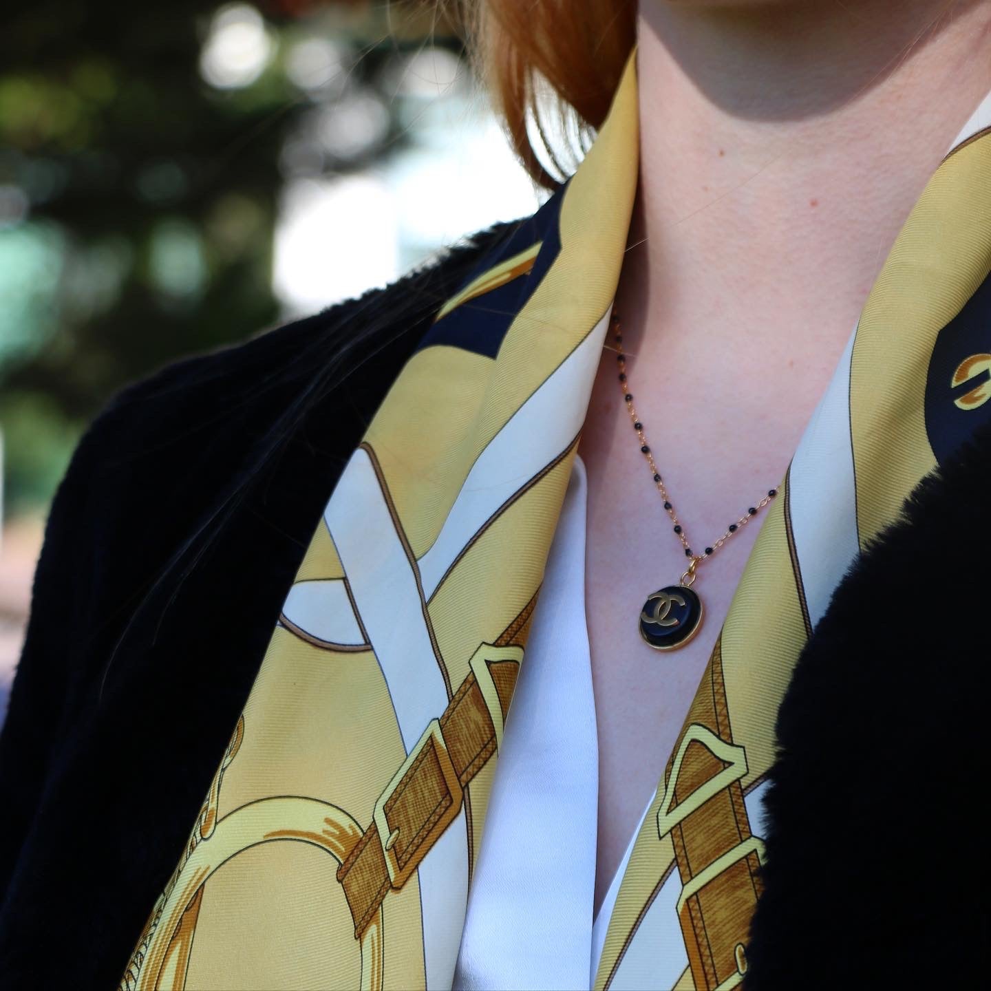 COLLIER UPCYCLÉ CHANEL | NOIR
