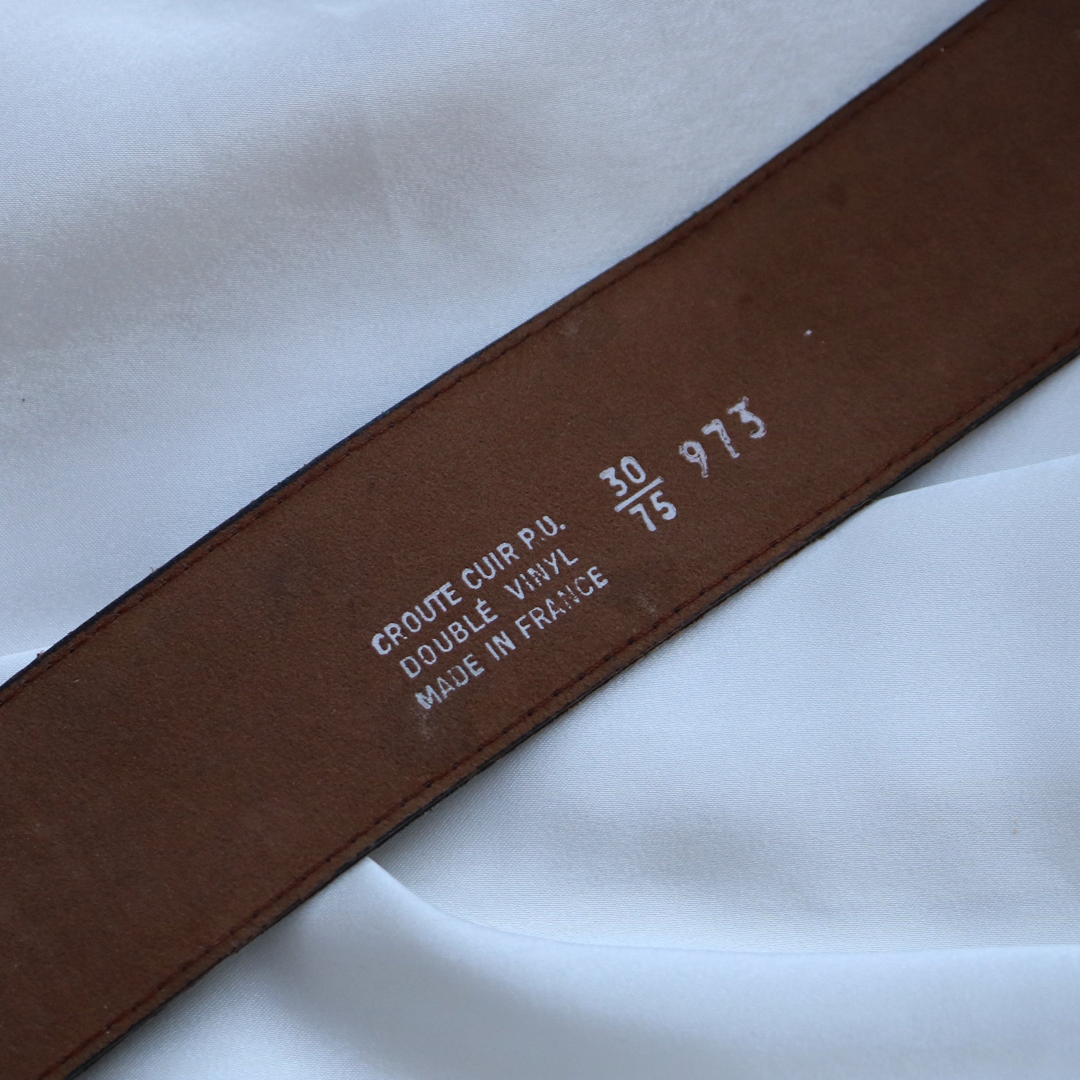 CEINTURE CUIR CROCO MARRON