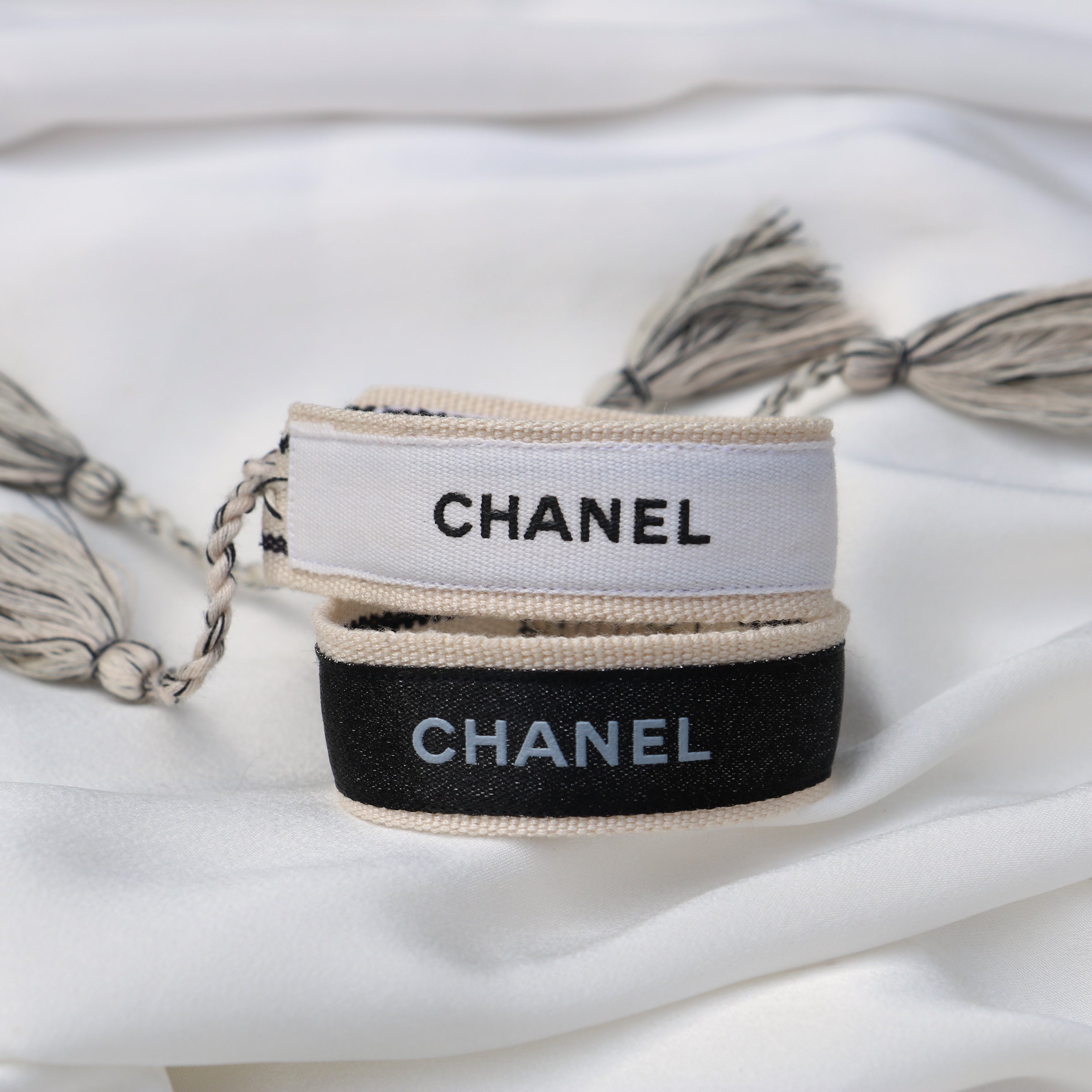 BRACELET TISSÉ UPCYCLÉ | BLANC & BEIGE