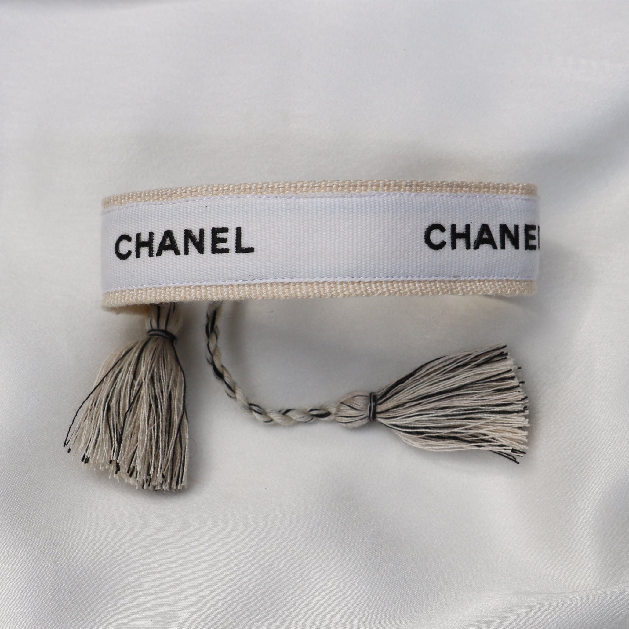 BRACELET TISSÉ UPCYCLÉ | BLANC & BEIGE